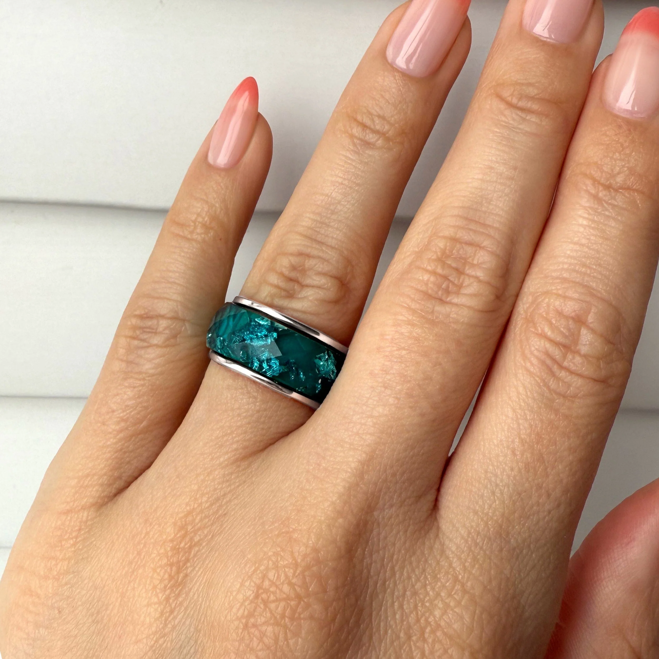 2-in-1 Resin Ring - Ocean Blue - Image 25