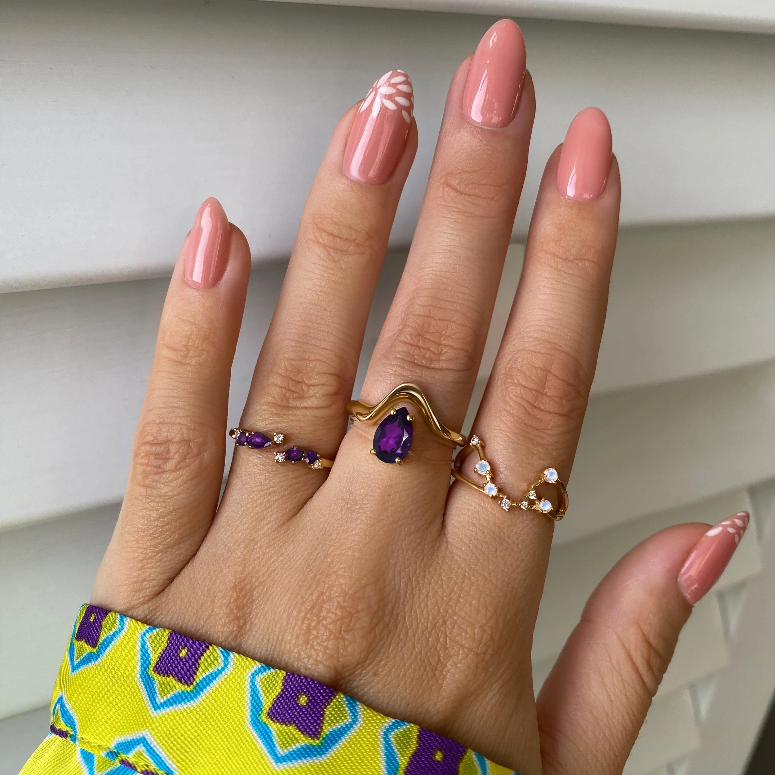 Adjustable Amethyst Ring Flourish - February Birthstone - Image 9