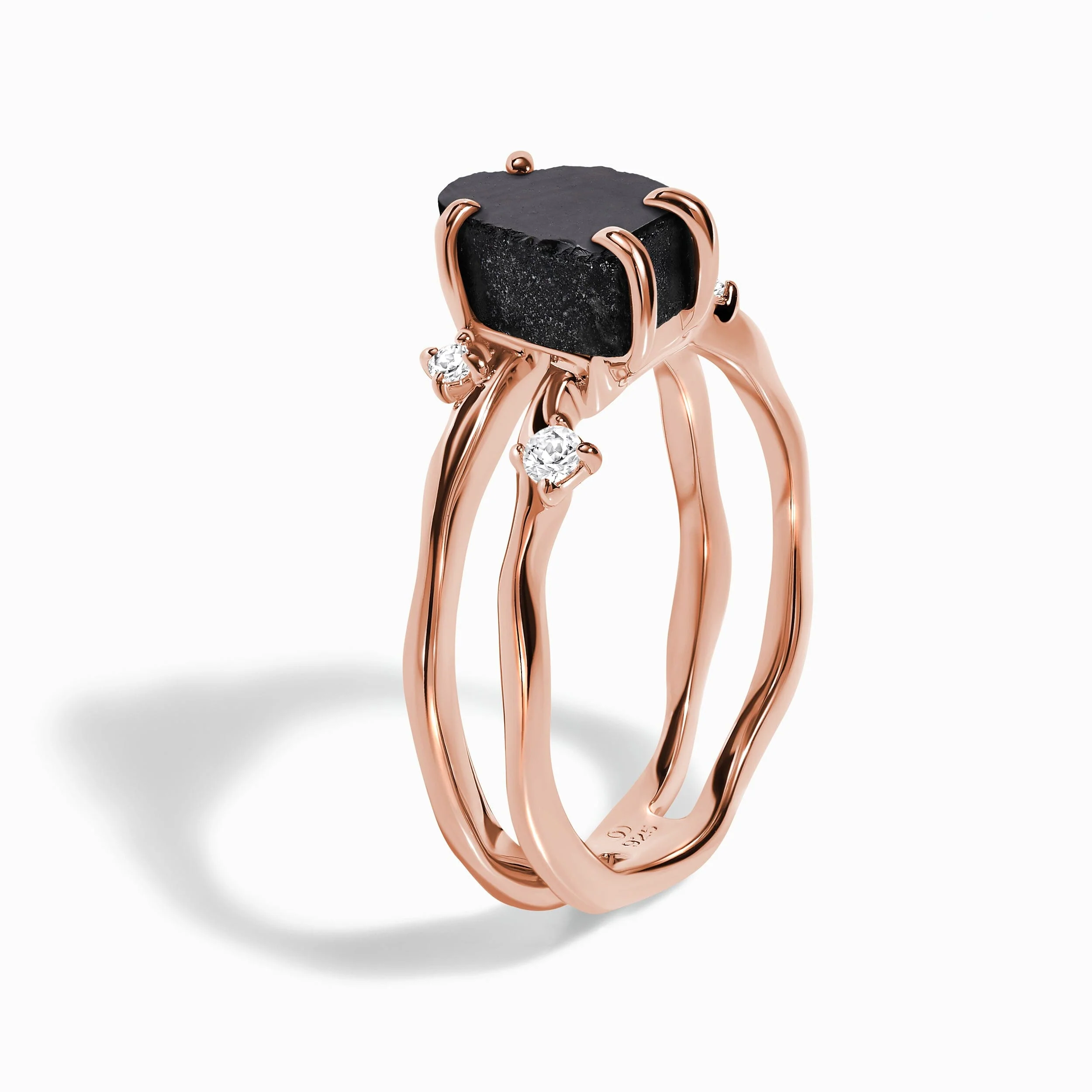 Black Obsidian Lab Diamond Ring - Flow - Image 16