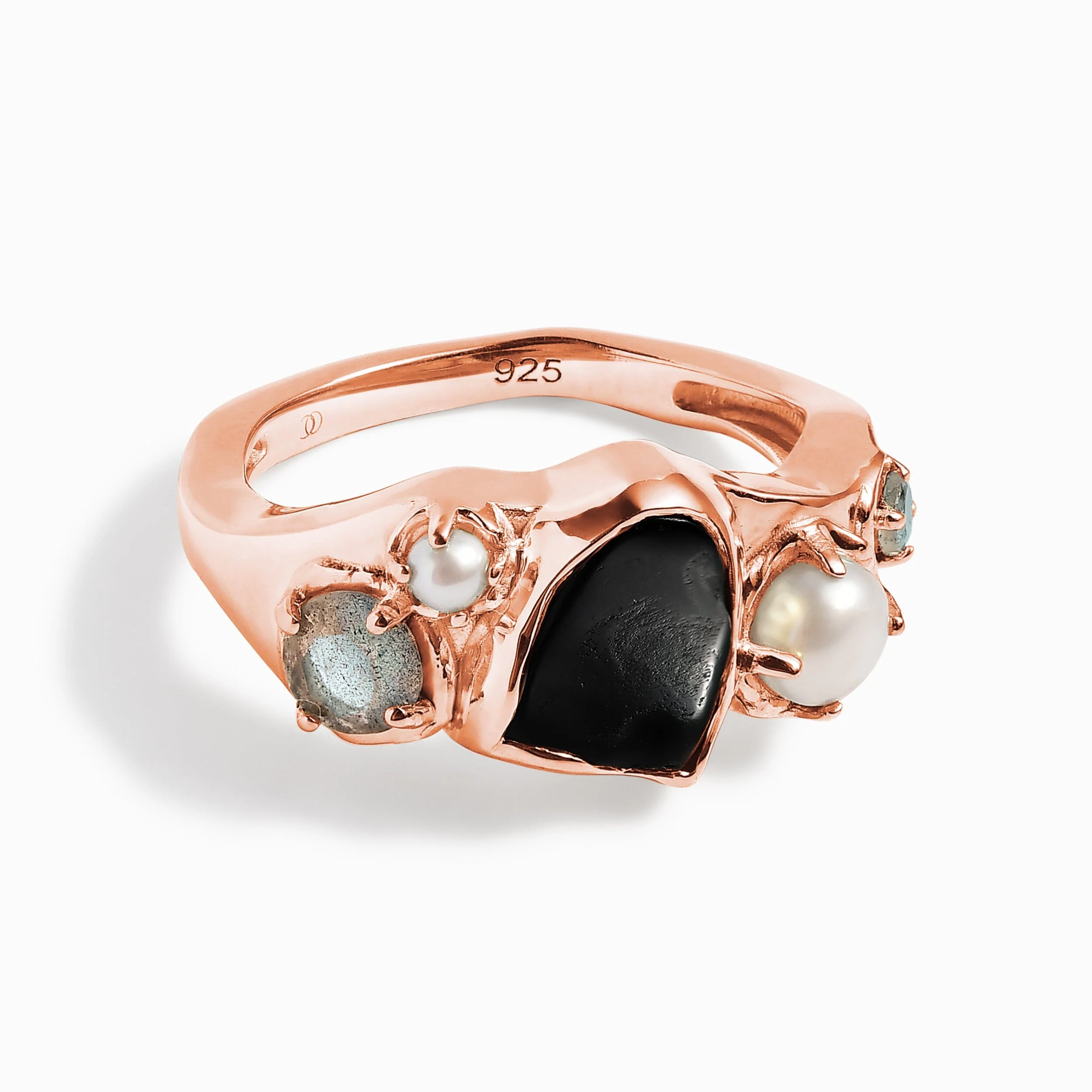 Black Obsidian Pearl Ring - Heirloom - Image 15