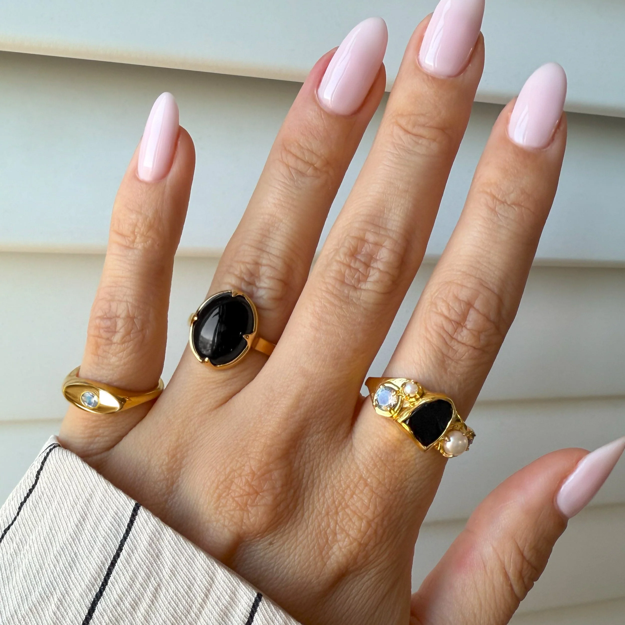 Black Obsidian Pearl Ring - Heirloom - Image 16