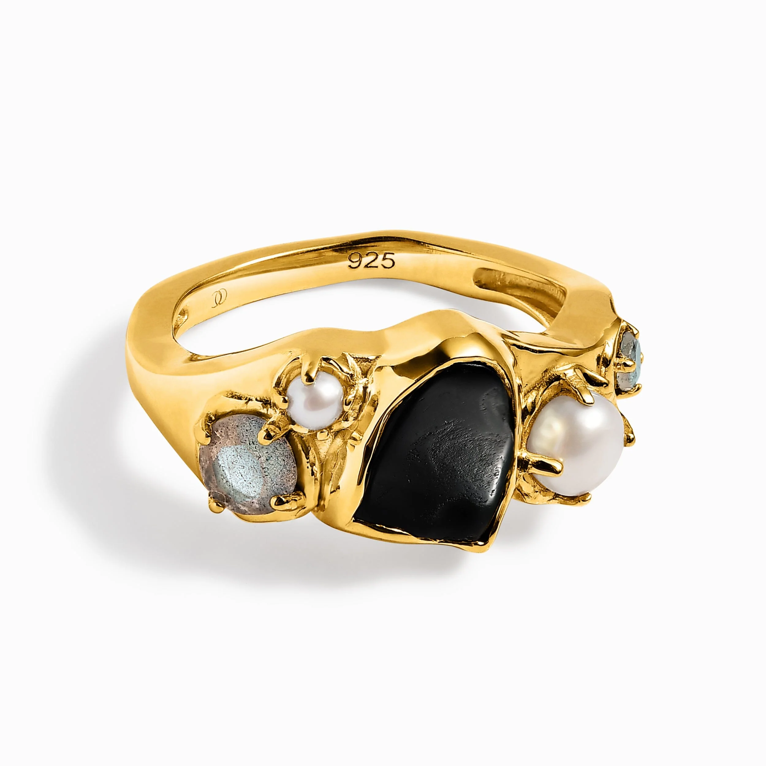 Black Obsidian Pearl Ring - Heirloom - Image 19