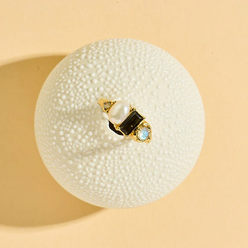 Black Obsidian Pearl Ring - Treasure - Image 22