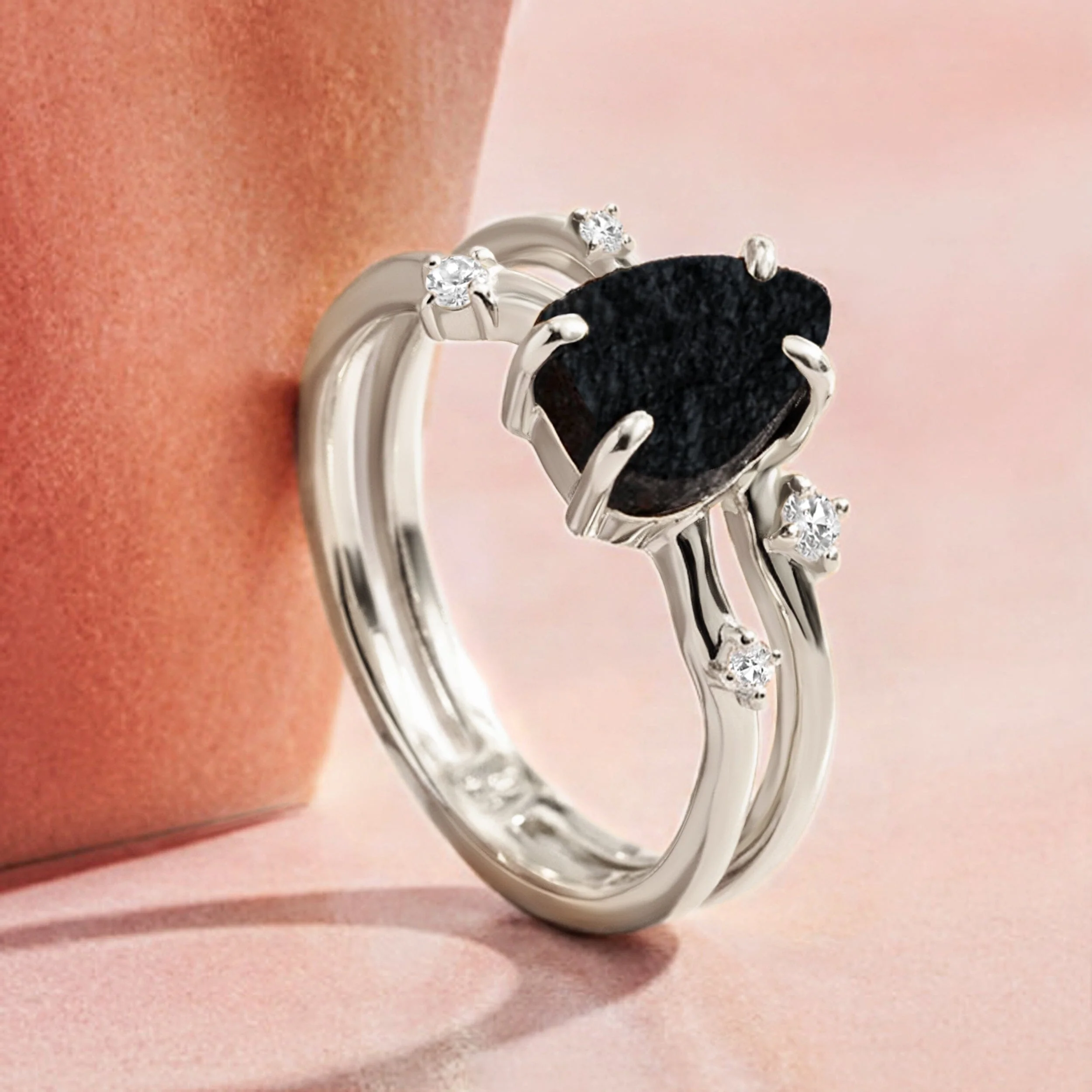 Black Obsidian Ring - Flow - Solid Gold - Image 20
