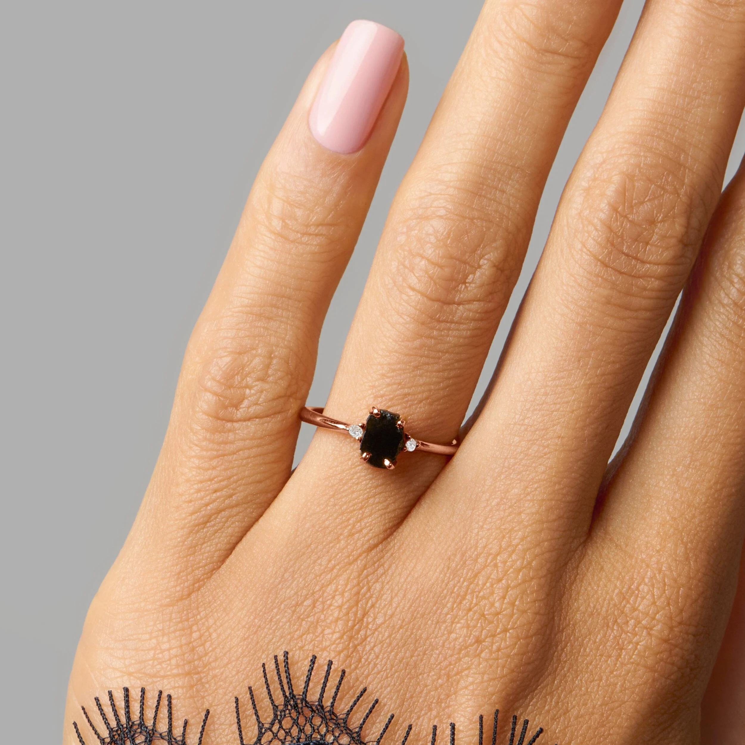 Black Obsidian Ring - Petite Allure - Image 4