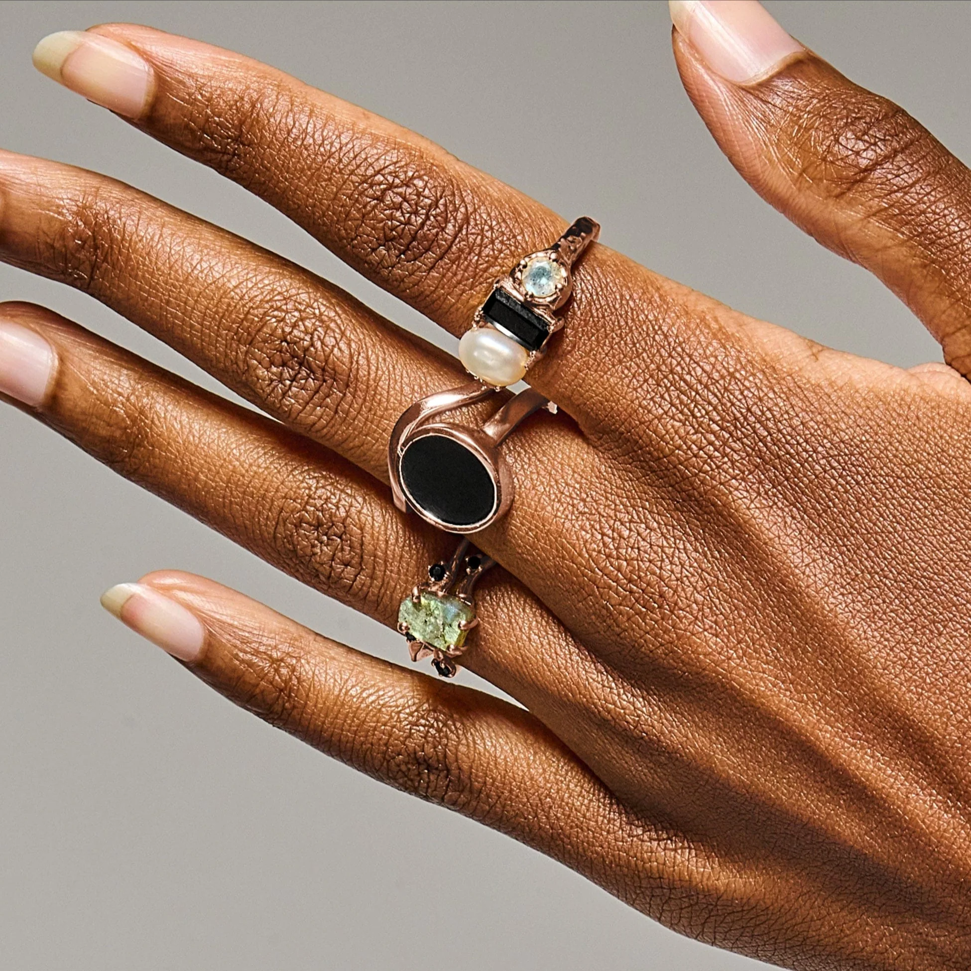 Black Obsidian Pearl Ring - Treasure - Image 12