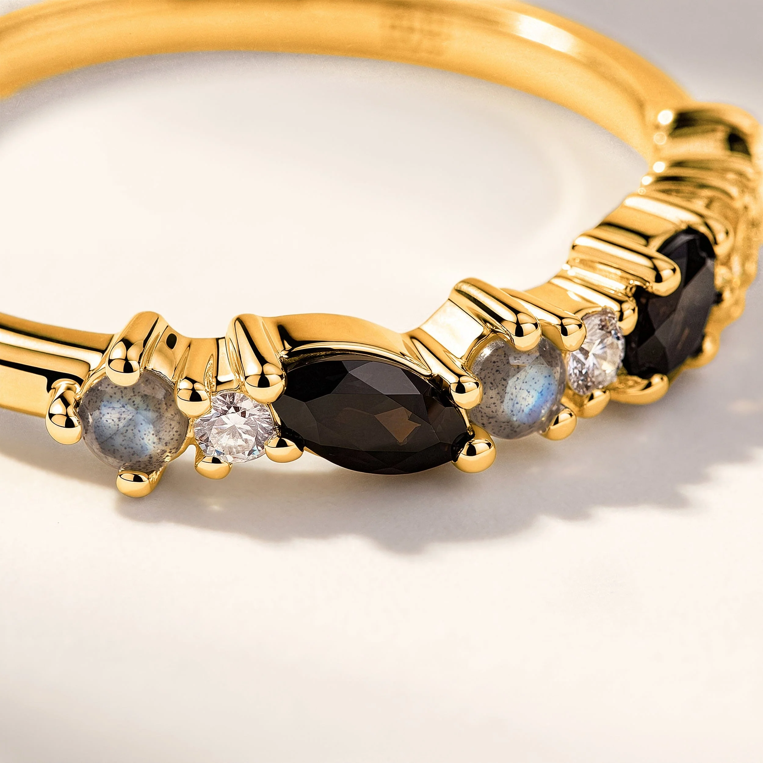 Fine Black Obsidian Lab Diamond Ring - Grace - Image 10