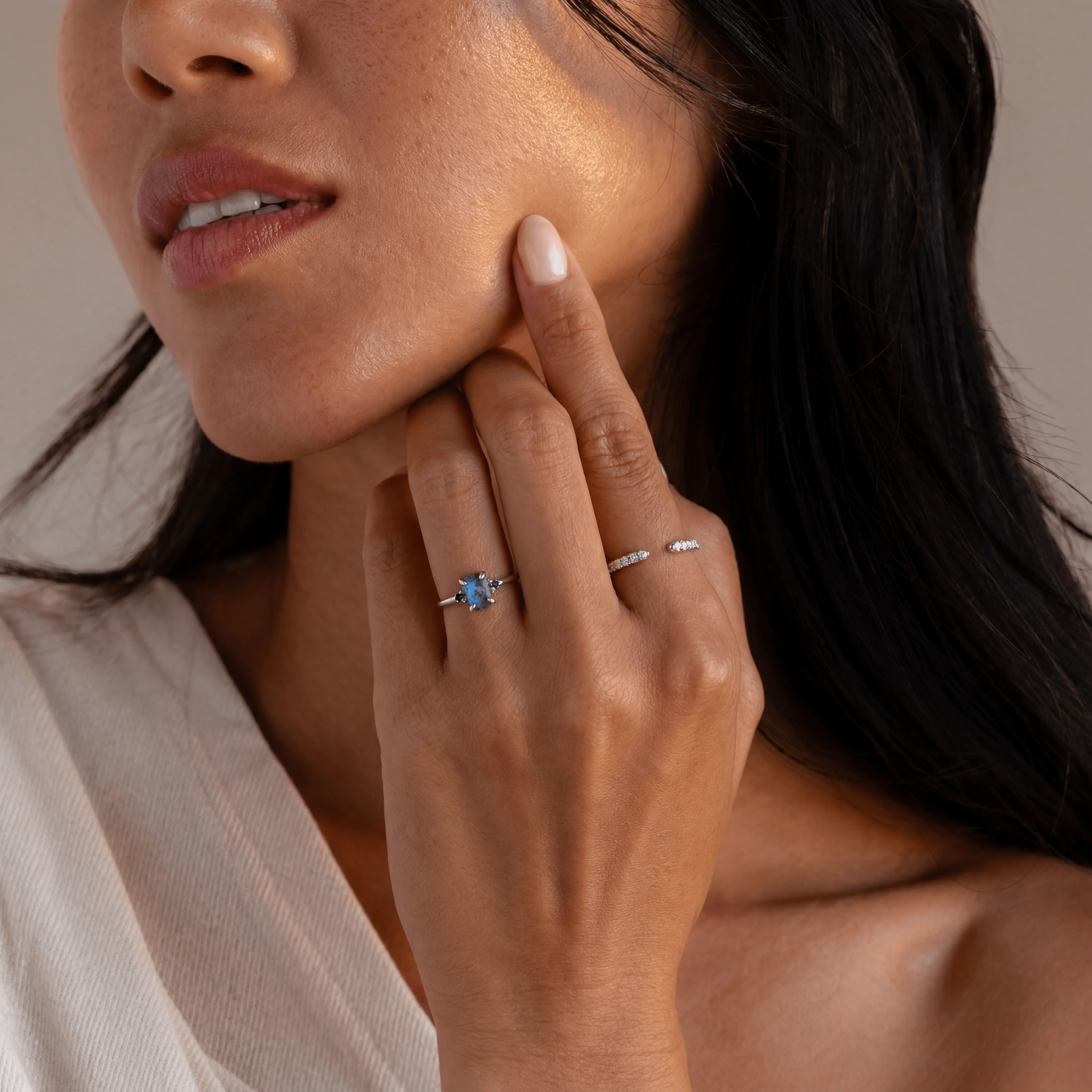 Labradorite Black Onyx Ring - Petite Allure - Image 9