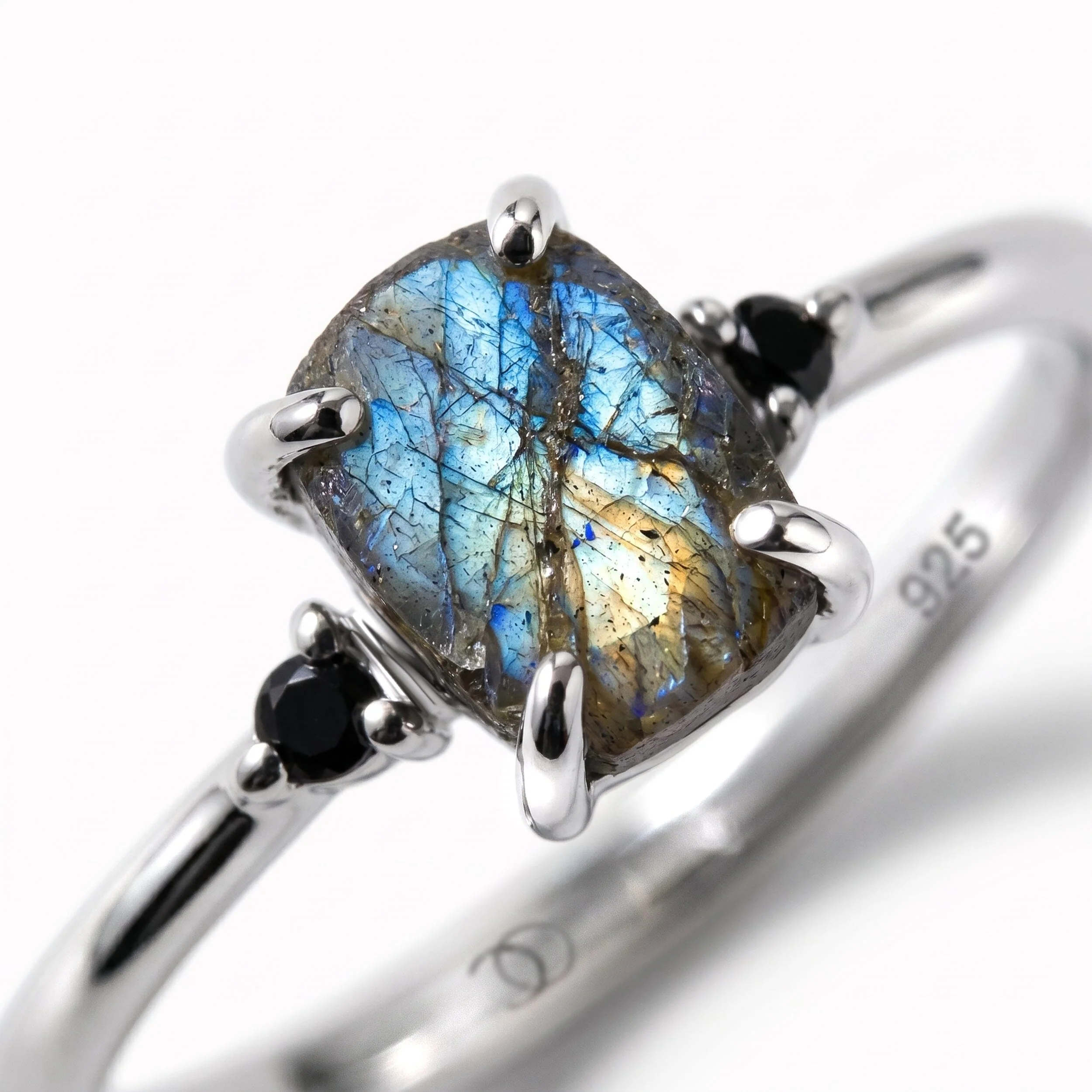 Labradorite Black Onyx Ring - Petite Allure - Image 18