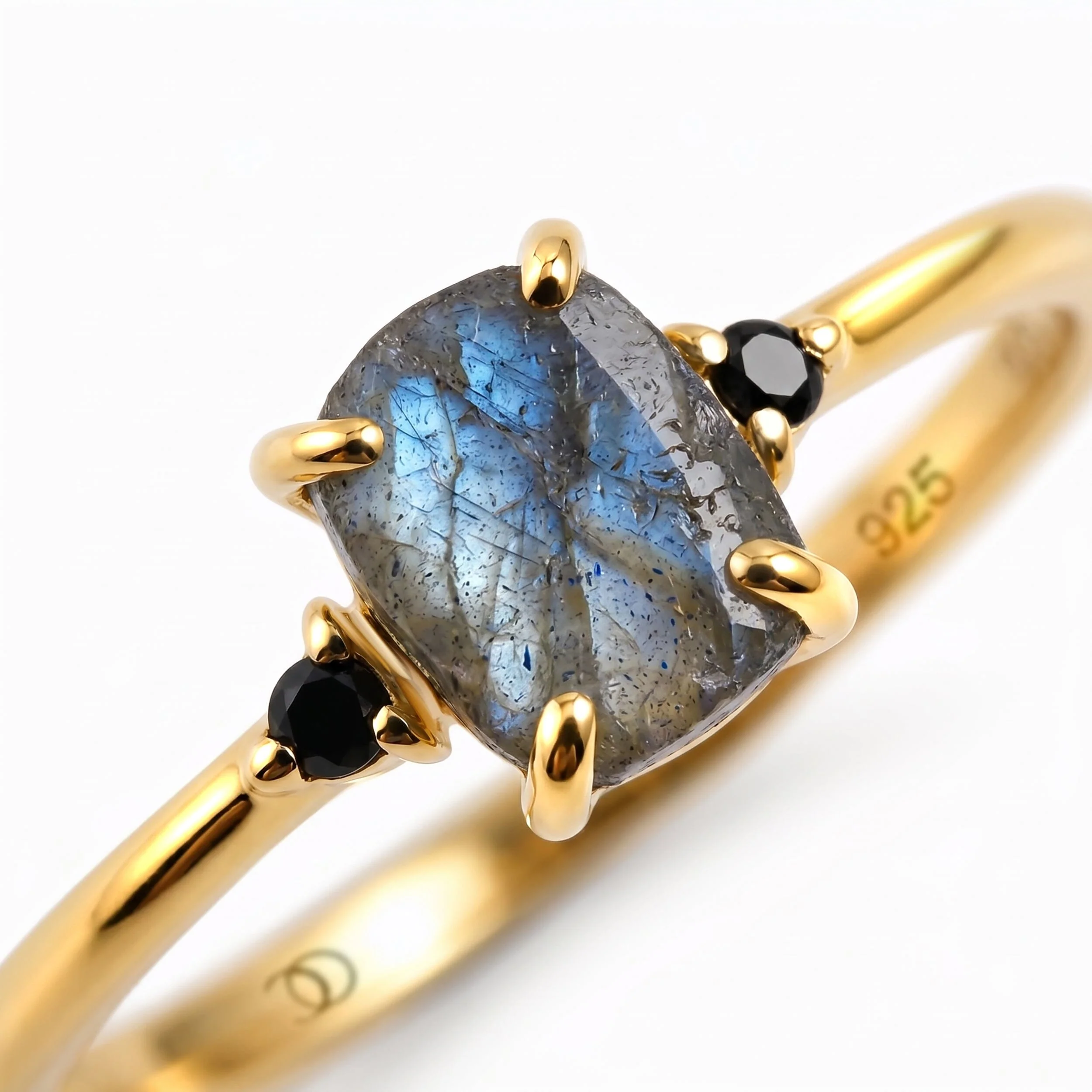 Labradorite Black Onyx Ring - Petite Allure - Image 19