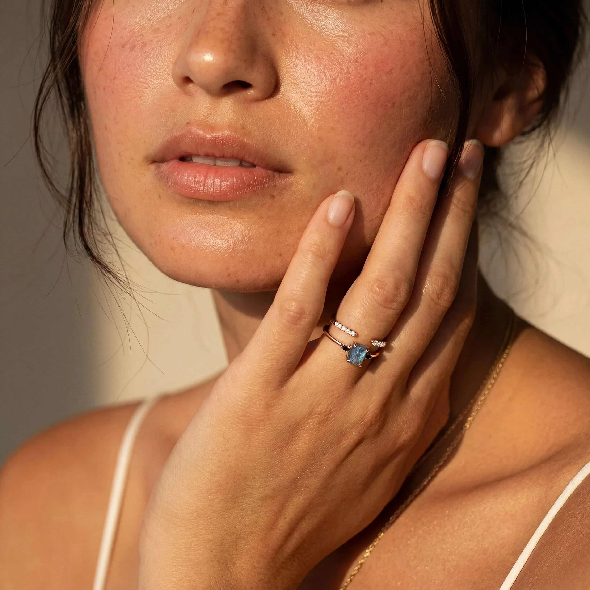 Labradorite Black Onyx Ring Petite Allure & Twinkling Rings - Image 6