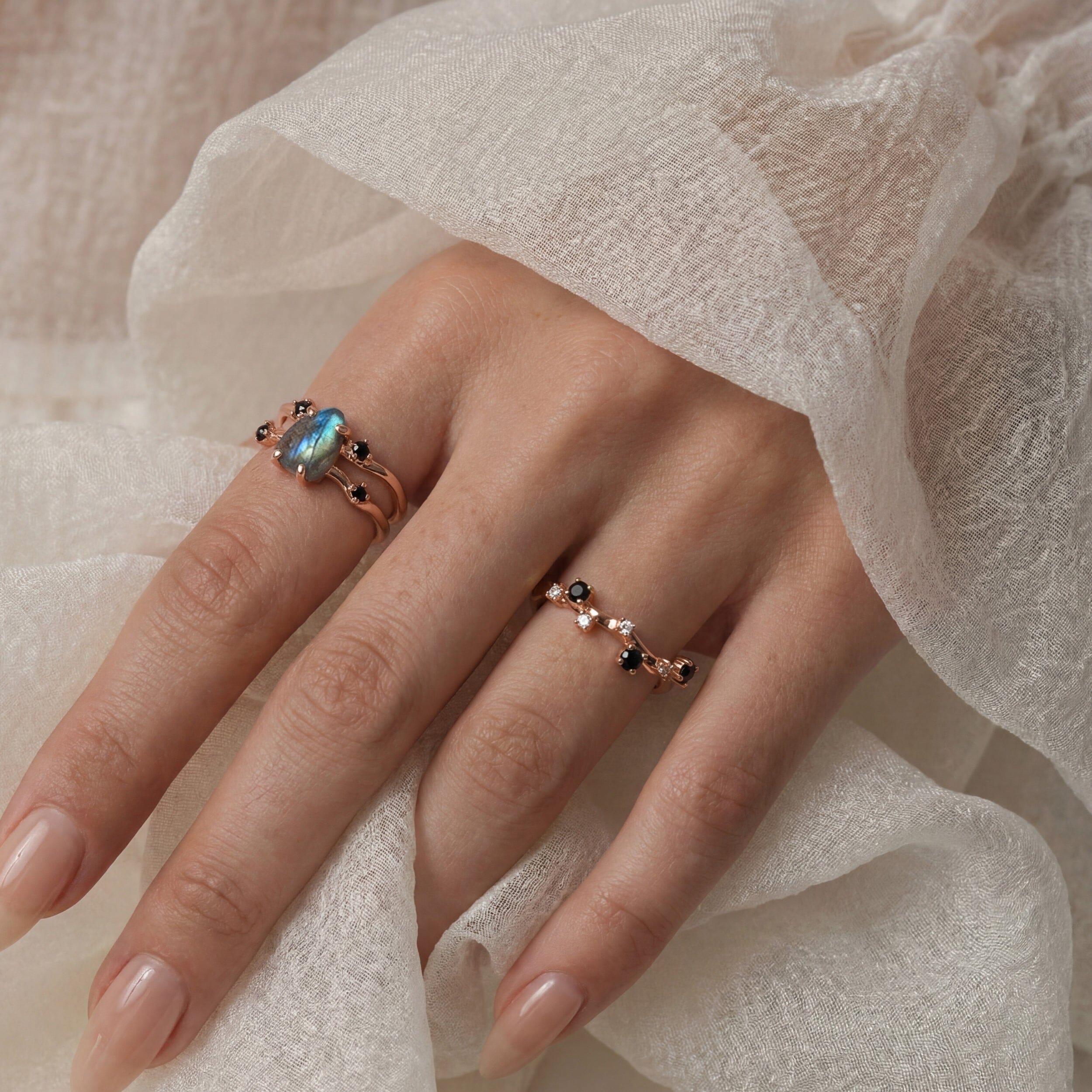 Labradorite Flow & Stardust Rings - Image 4