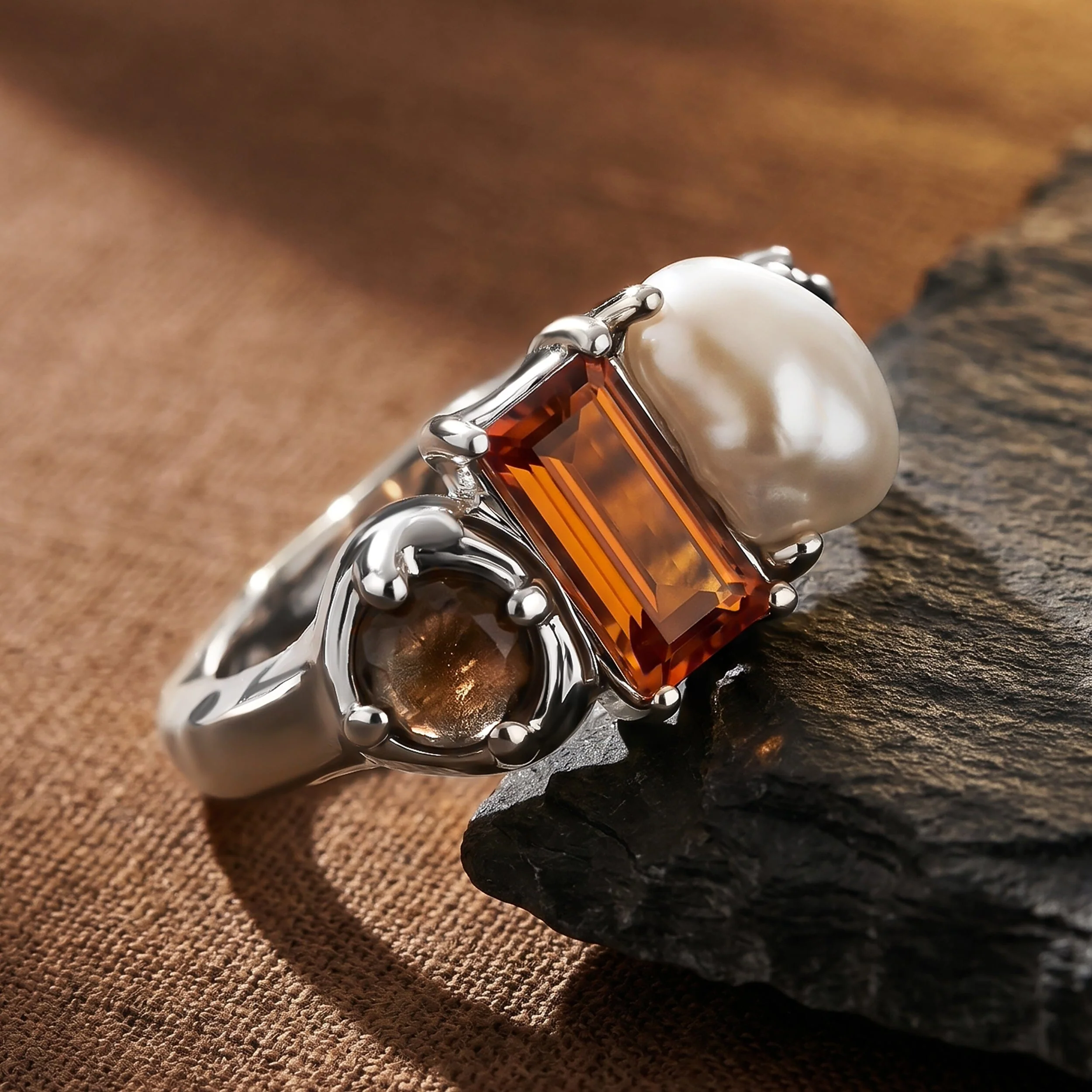 Citrine Pearl Ring - Treasure - Image 22