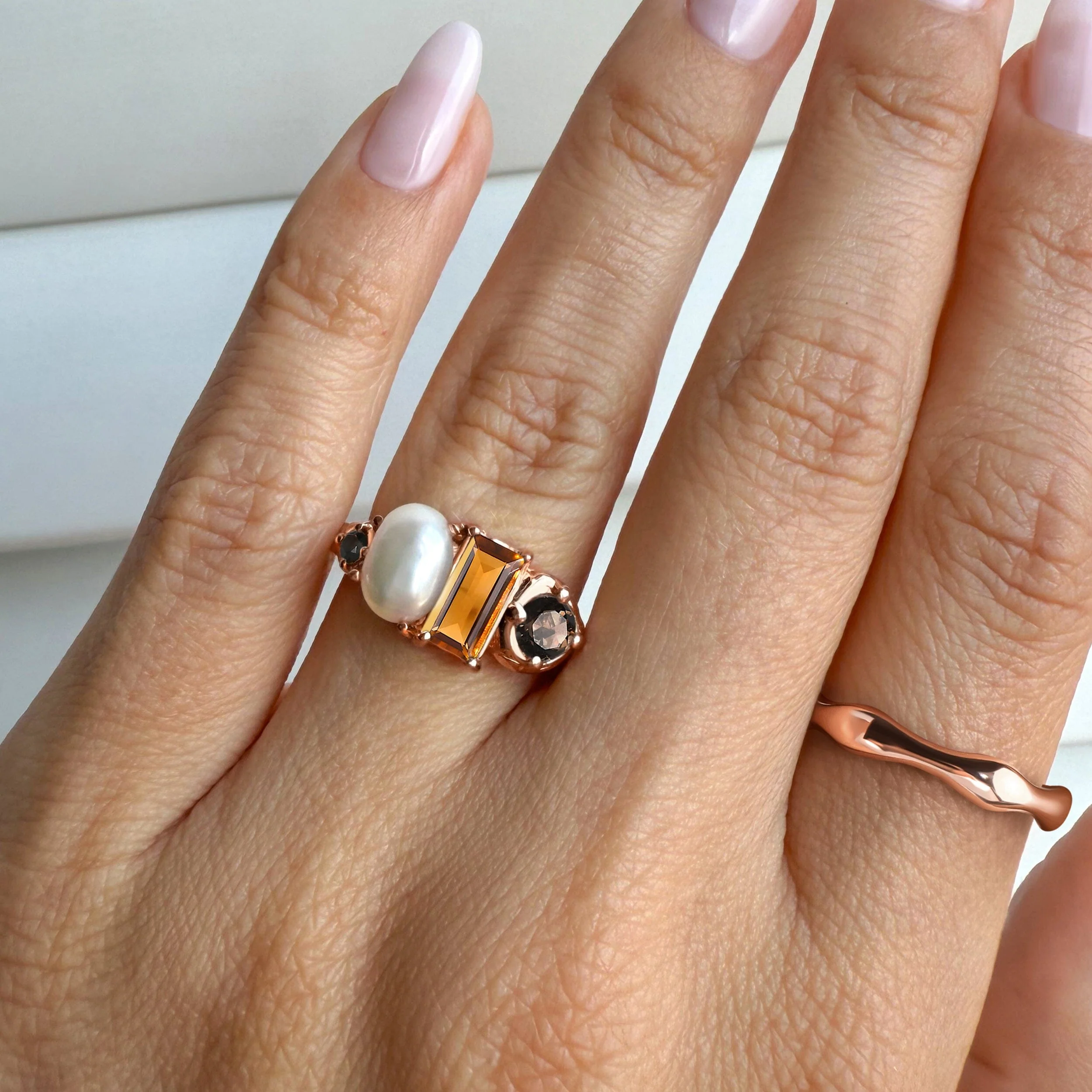 Citrine Pearl Treasure & Magma Ring - Image 6