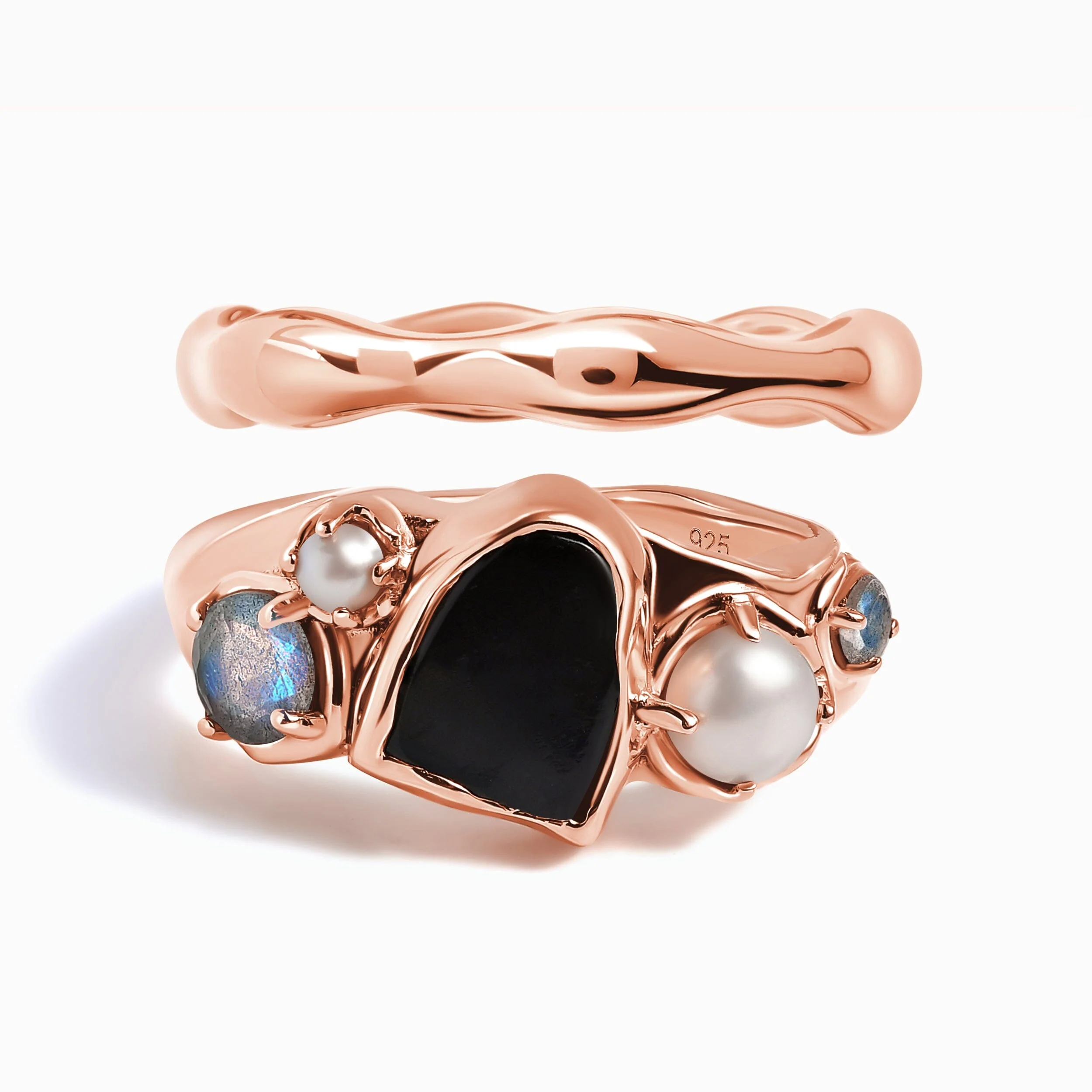 Black Obsidian Heirloom & Magma Rings - Image 3