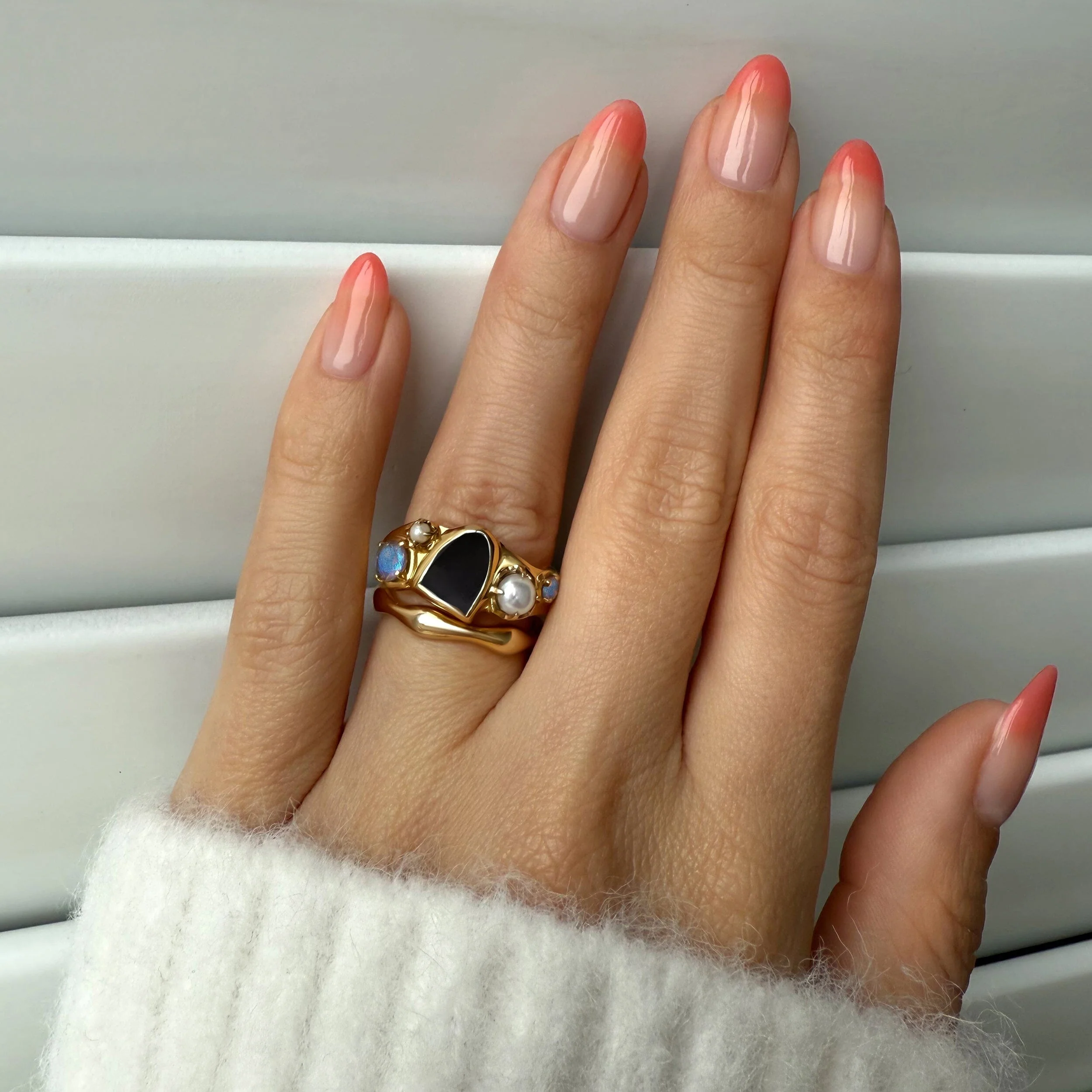 Black Obsidian Heirloom & Magma Rings - Image 6