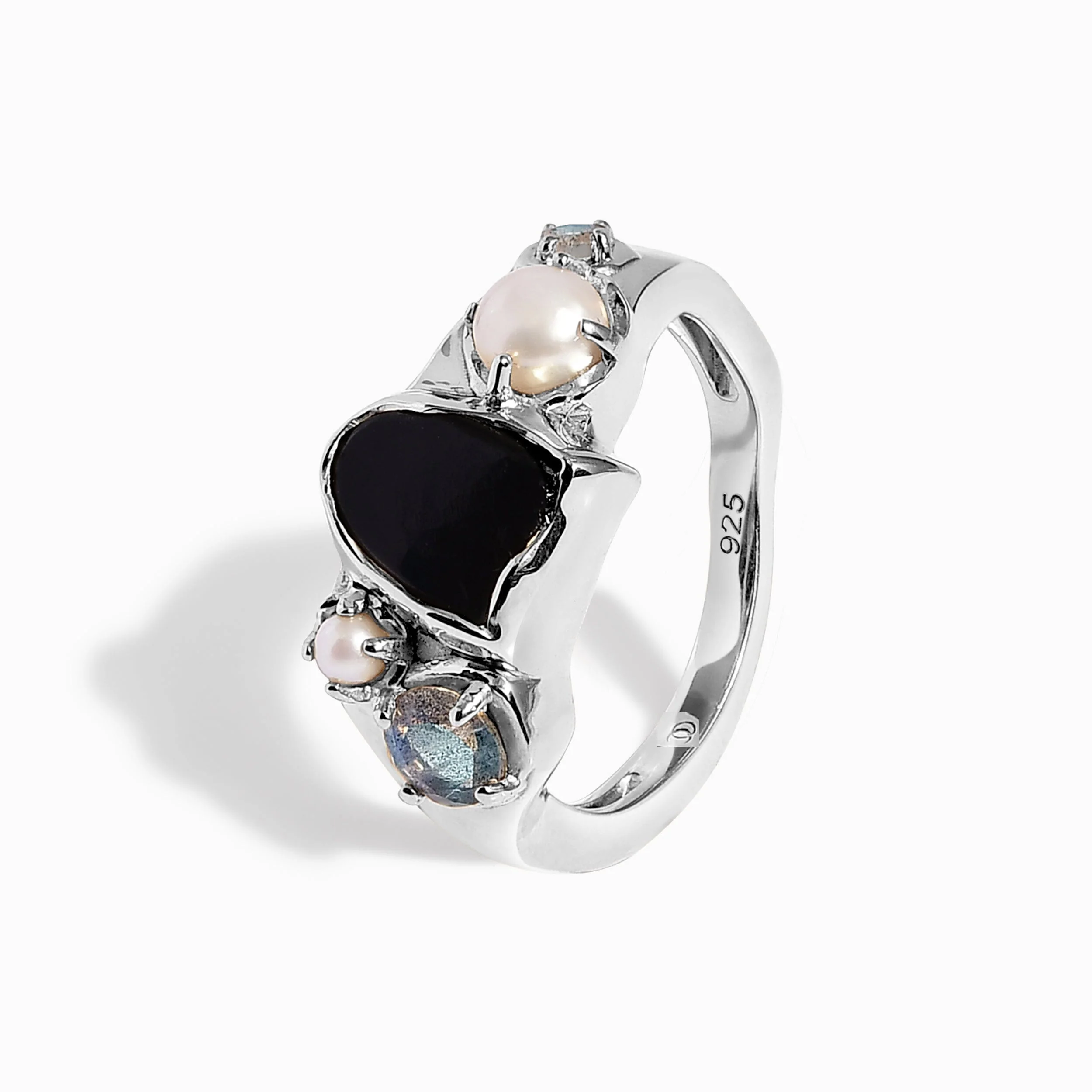 Black Obsidian Pearl Ring - Heirloom - Image 10
