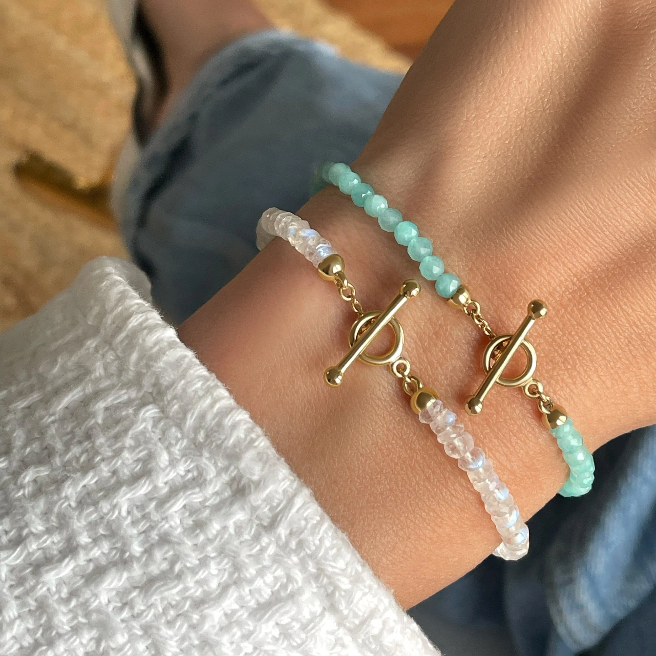 Moonstone & Amazonite Bracelet Stack - Abundance - Image 16