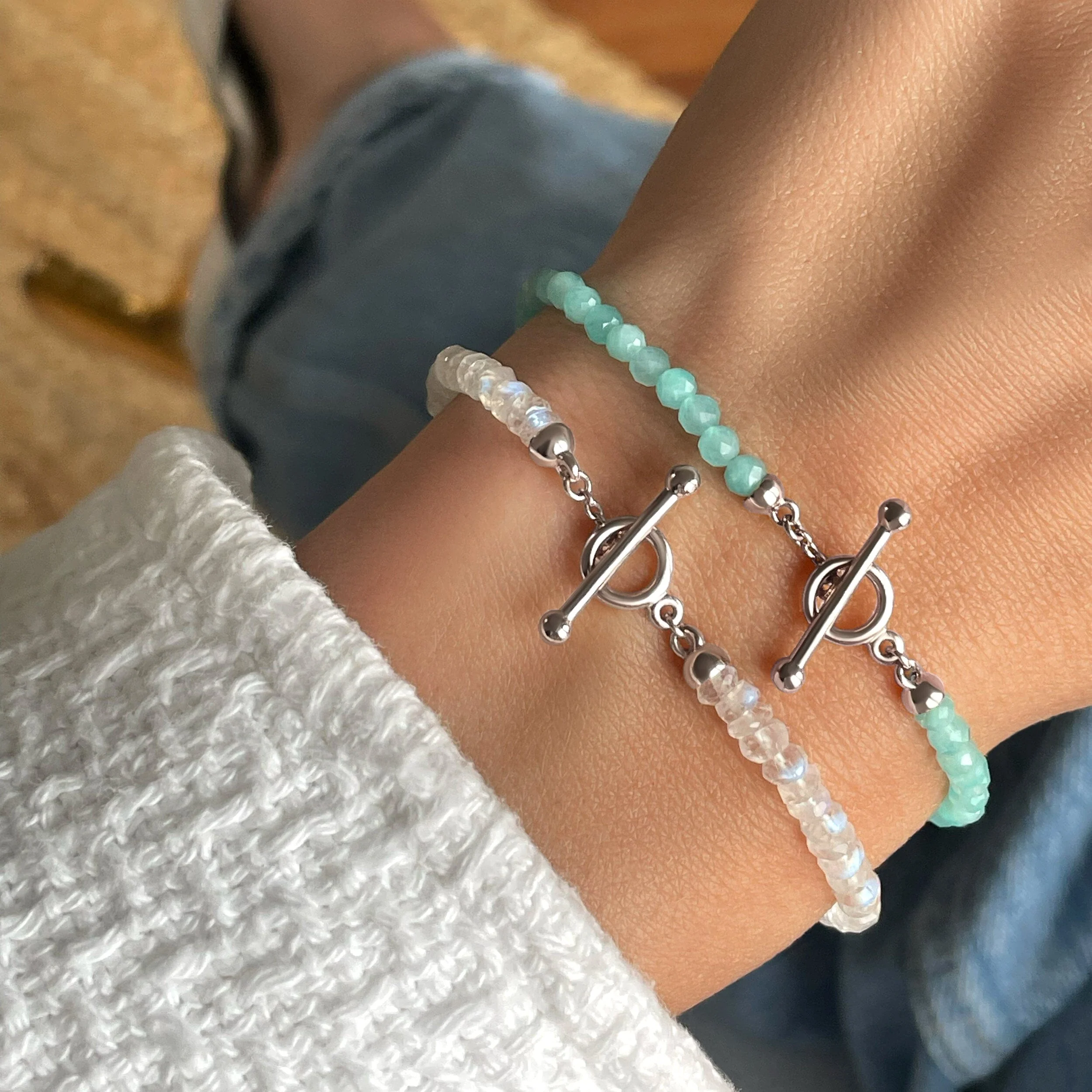 Moonstone & Amazonite Bracelet Stack - Abundance - Image 17