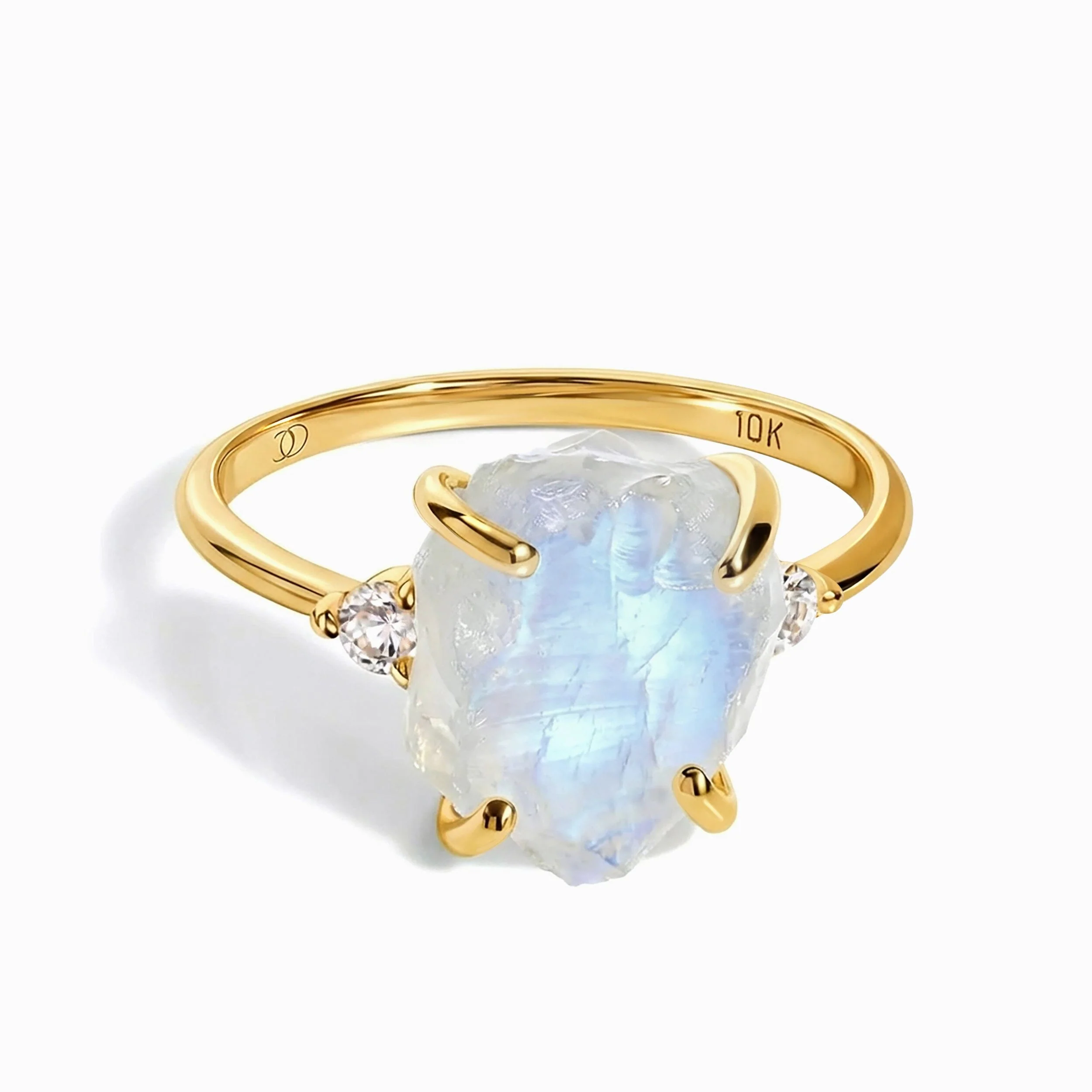 Moonstone Lab Diamond Ring - Raw Allure - Image 3