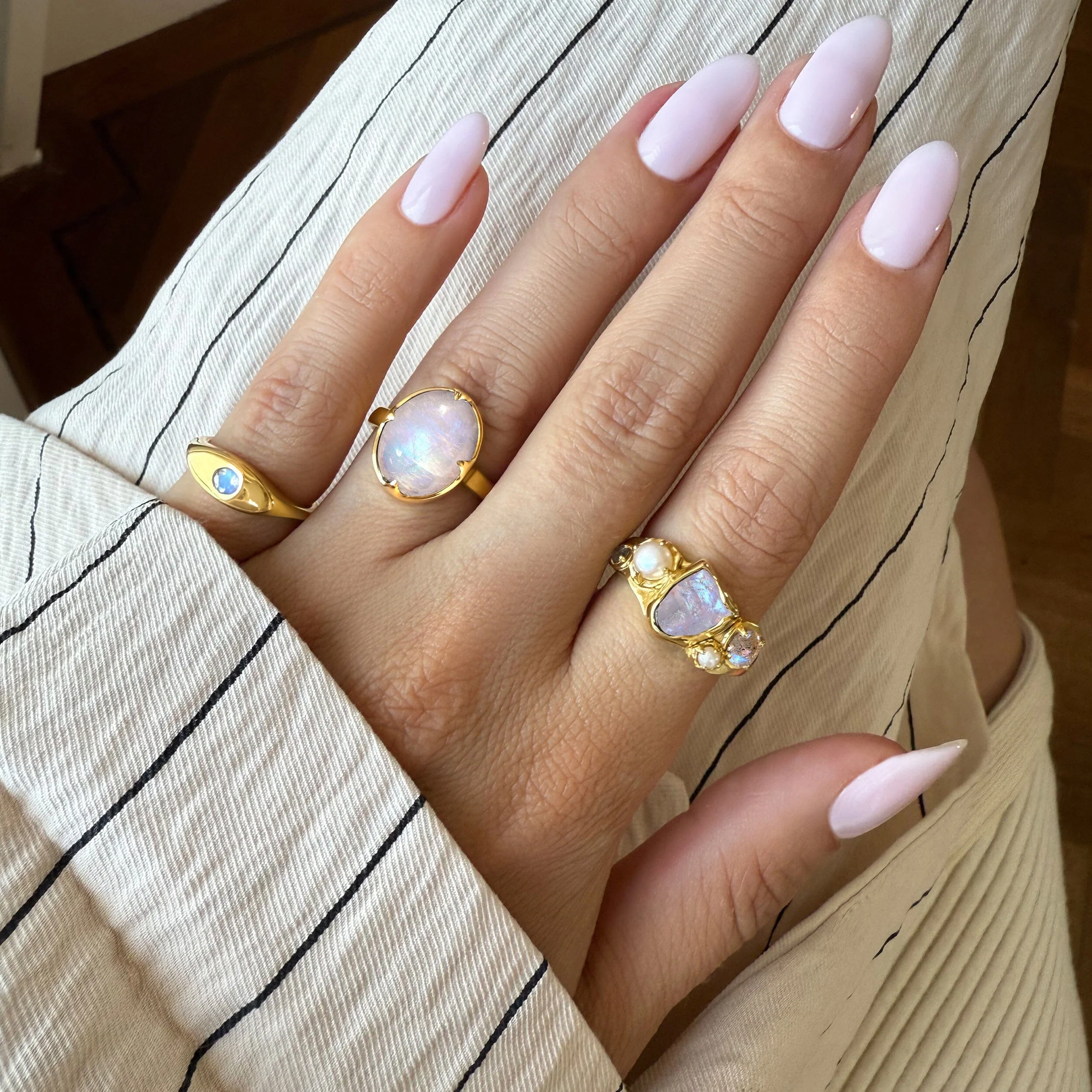 Moonstone Pearl Ring - Heirloom - Image 15