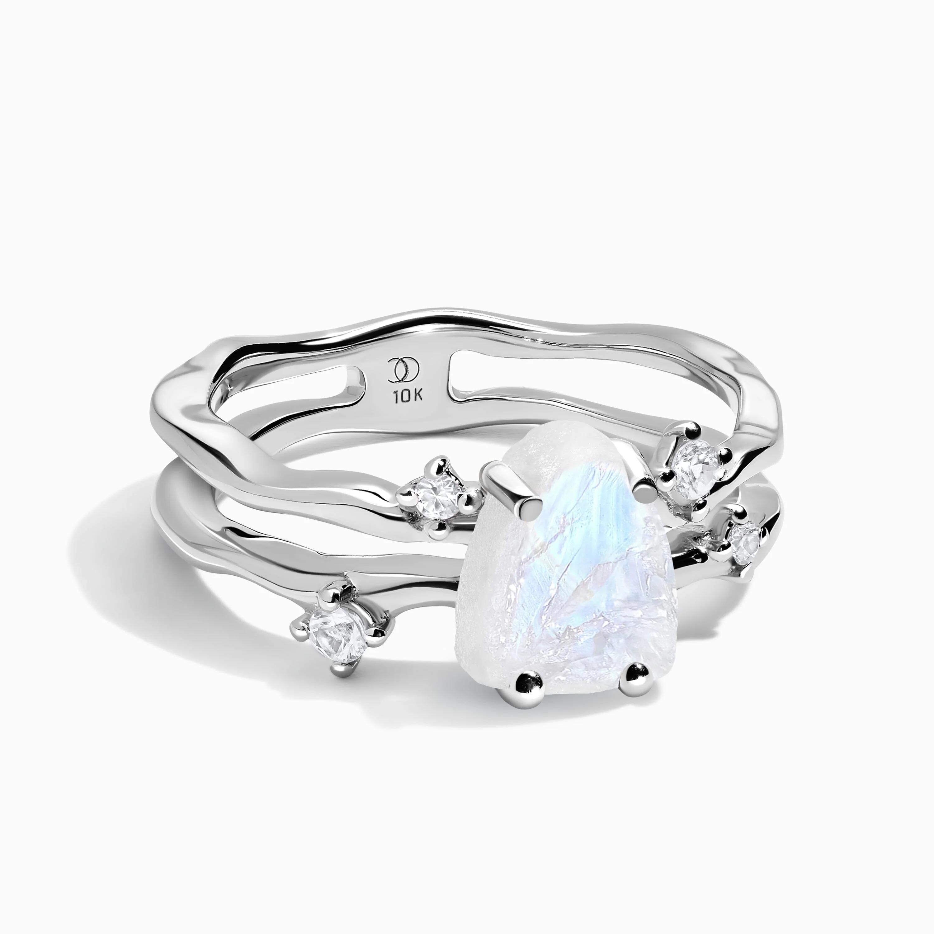 Moonstone Ring - Flow - Solid Gold