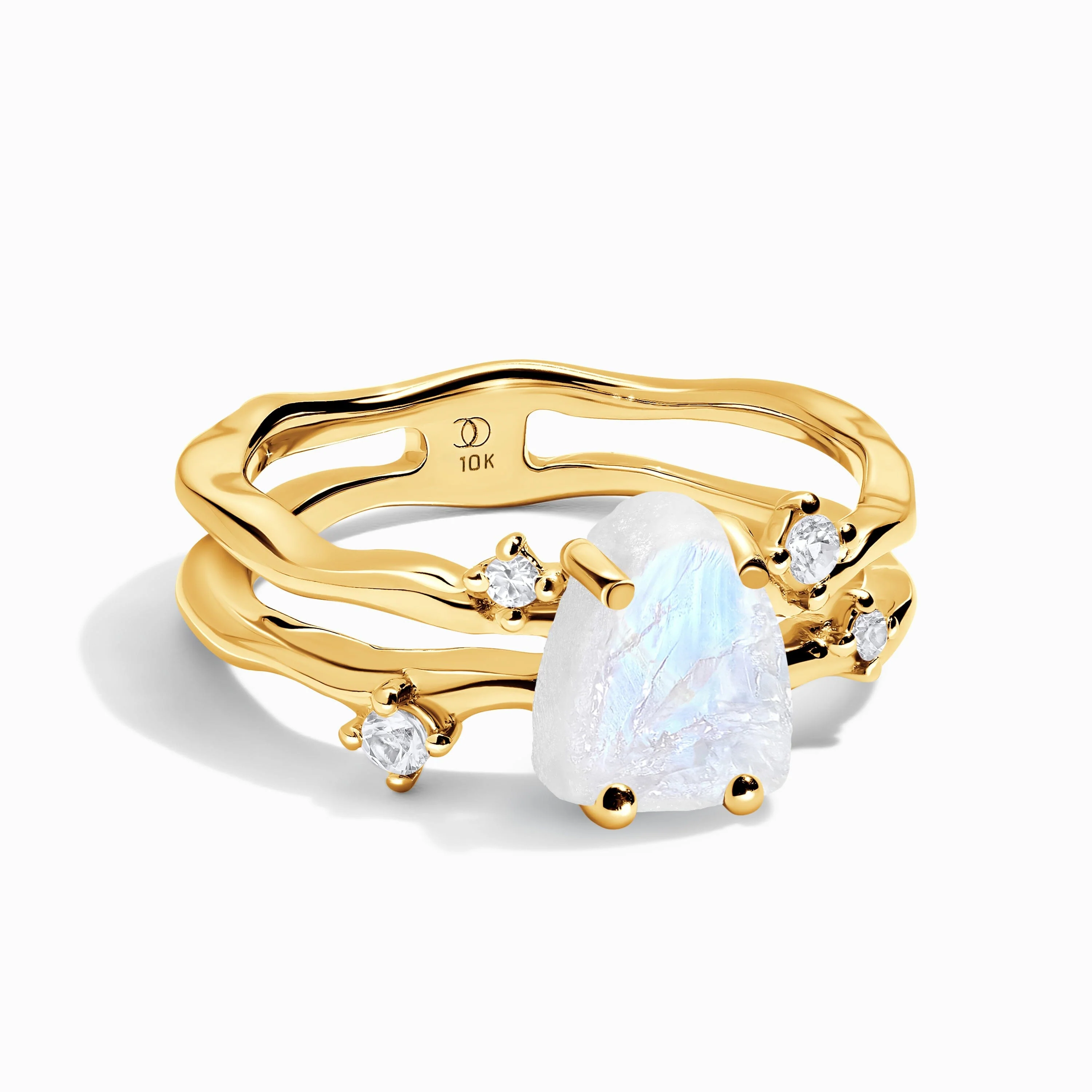 Moonstone Ring - Flow - Solid Gold - Image 5