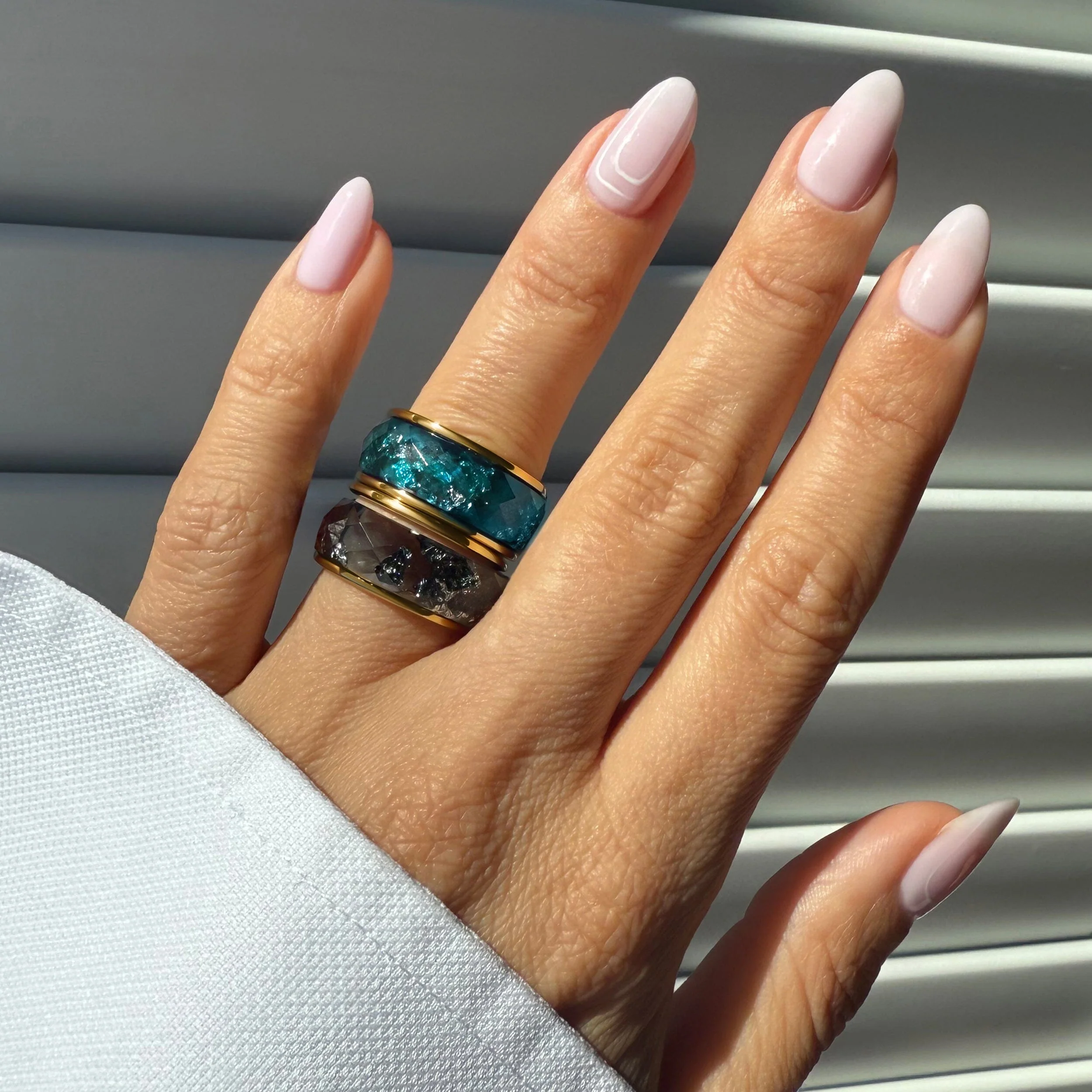 Night Sky & Ocean Blue Resin Rings Set - Image 21