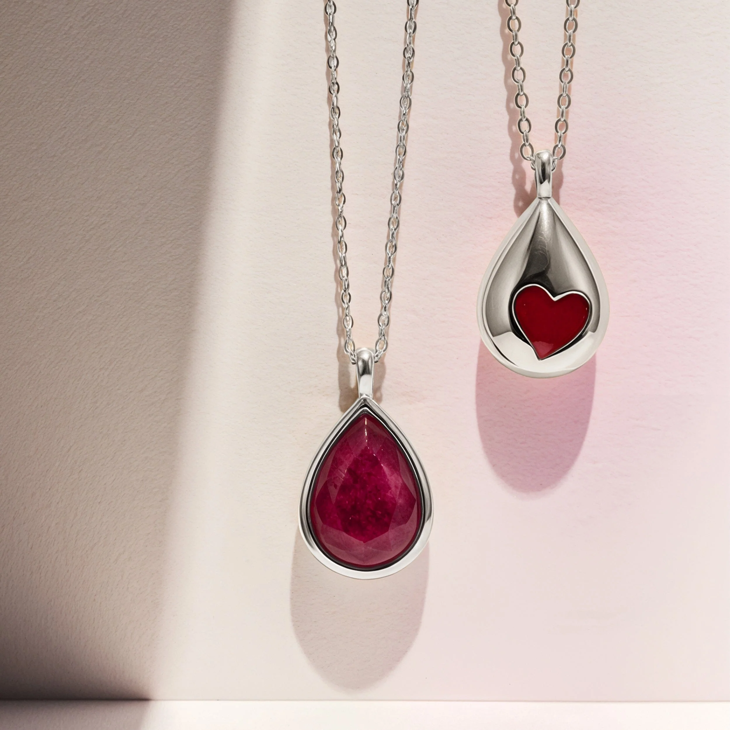 Pink Quartz Hidden Heart Necklace & Herringbone Chain - Image 17