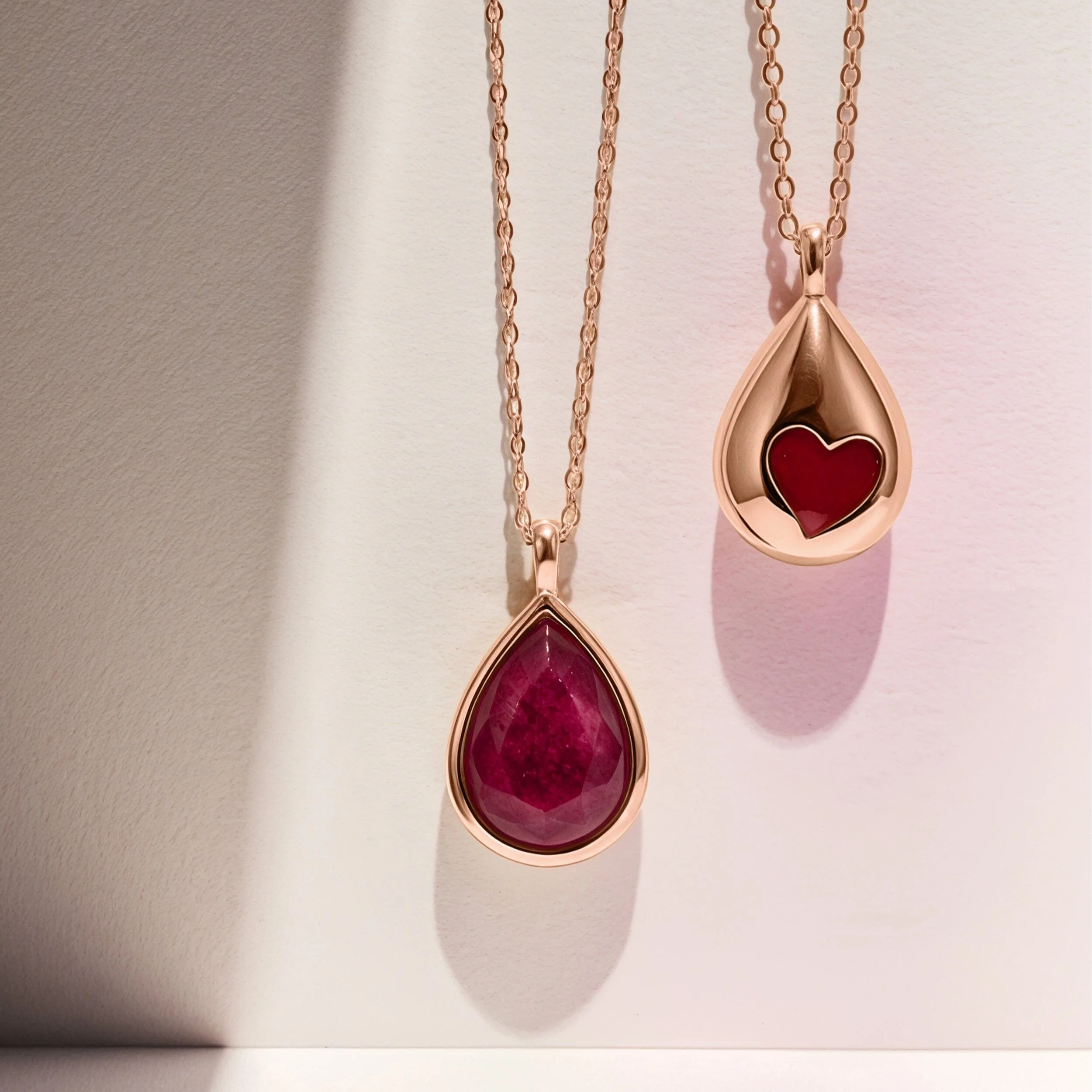 Pink Quartz Hidden Heart Necklace & Herringbone Chain - Image 18