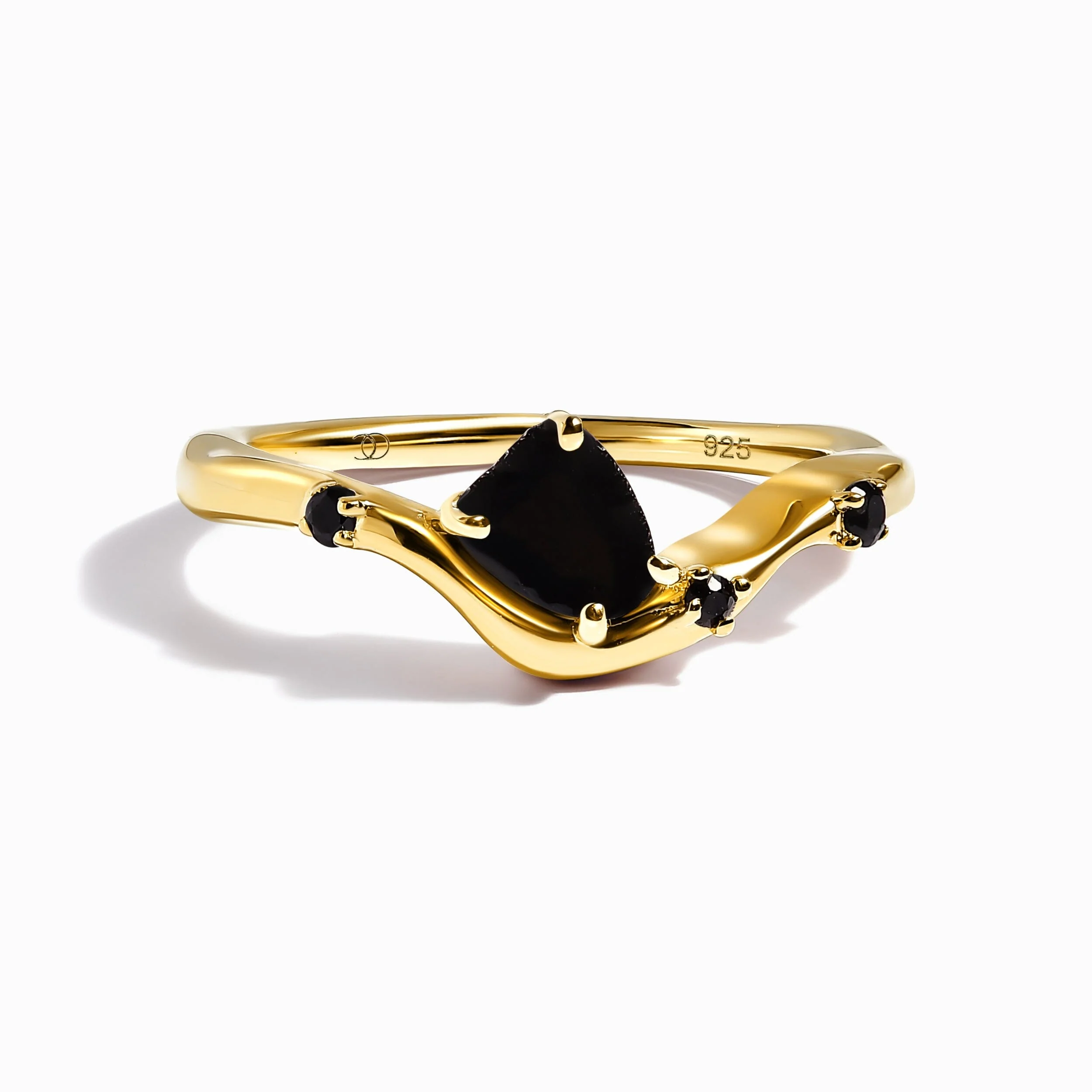 Raw Crystal Ring - Black Obsidian Black Spinel Arc of Origin - Image 12