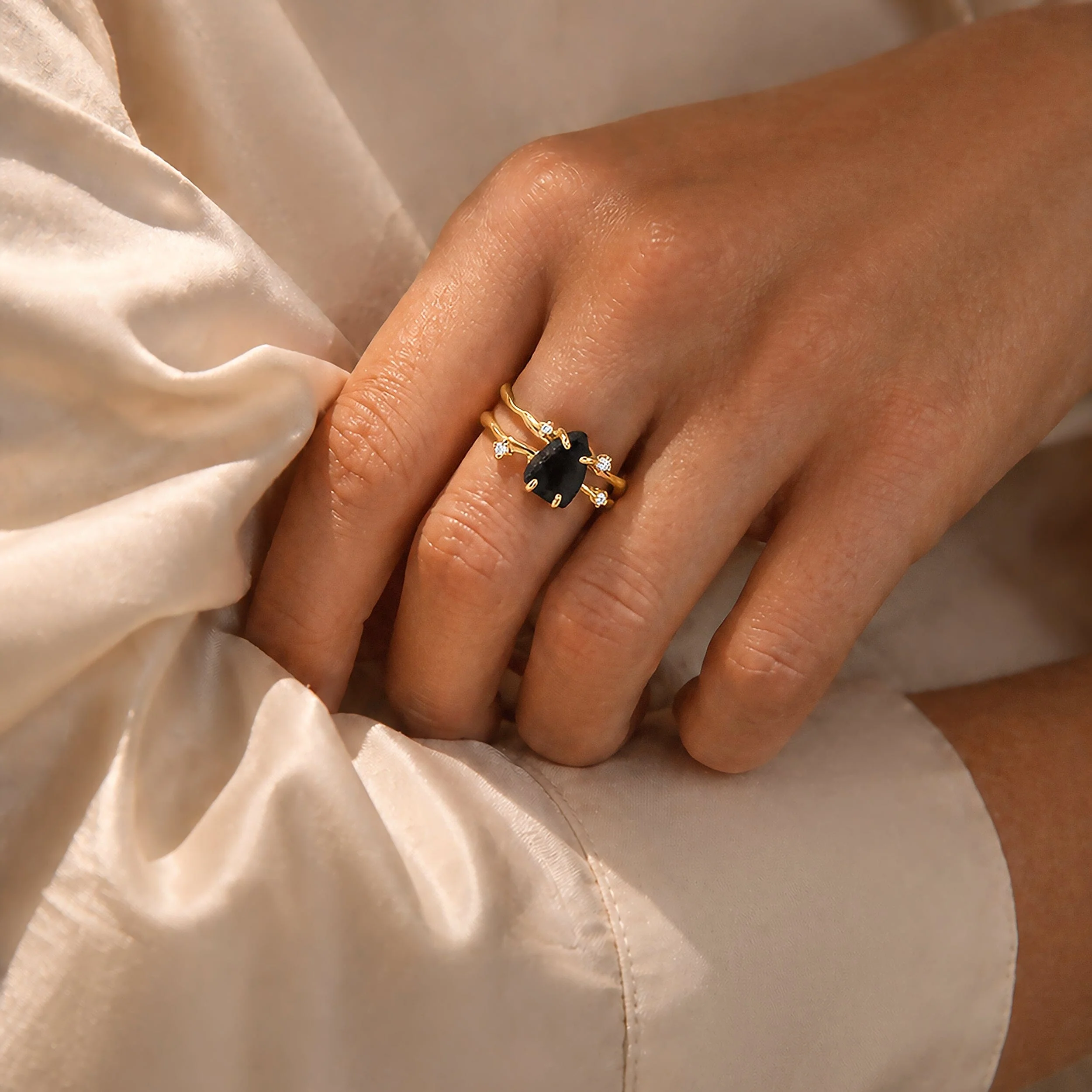 Black Obsidian Ring - Flow - Image 6