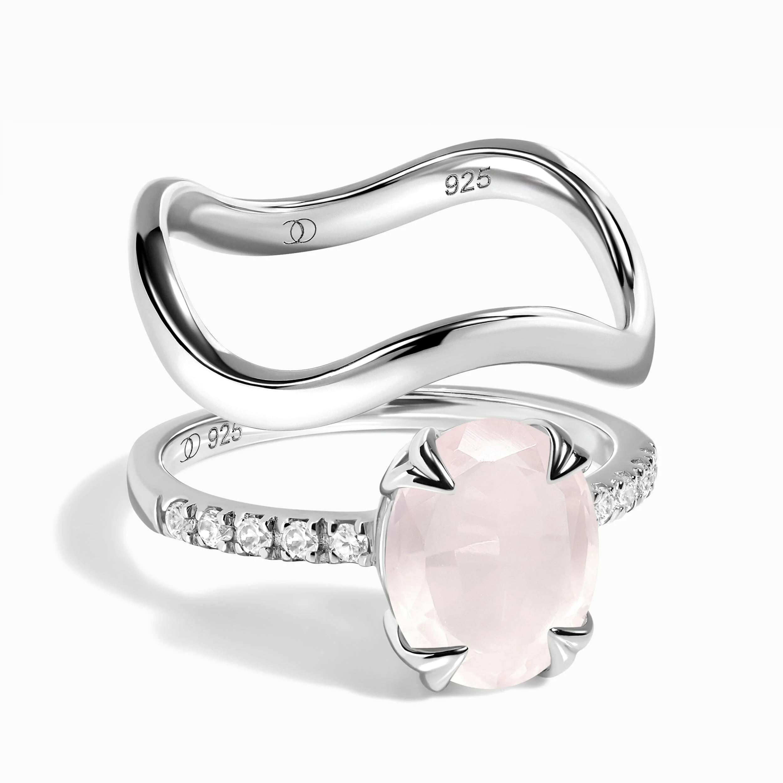 Rose Quartz Harlow & Waves Rings