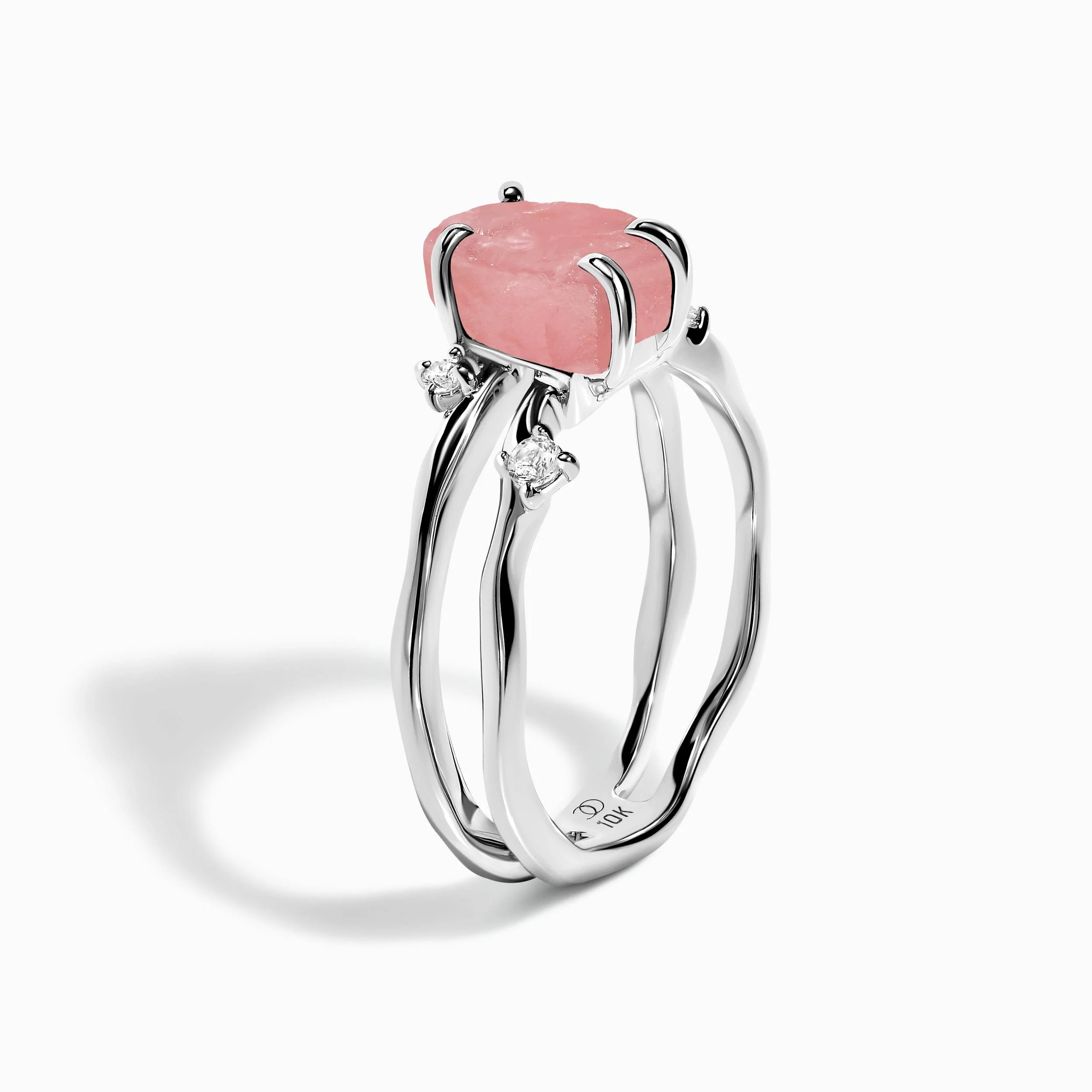 Rose Quartz Ring - Flow - Solid Gold - Image 10