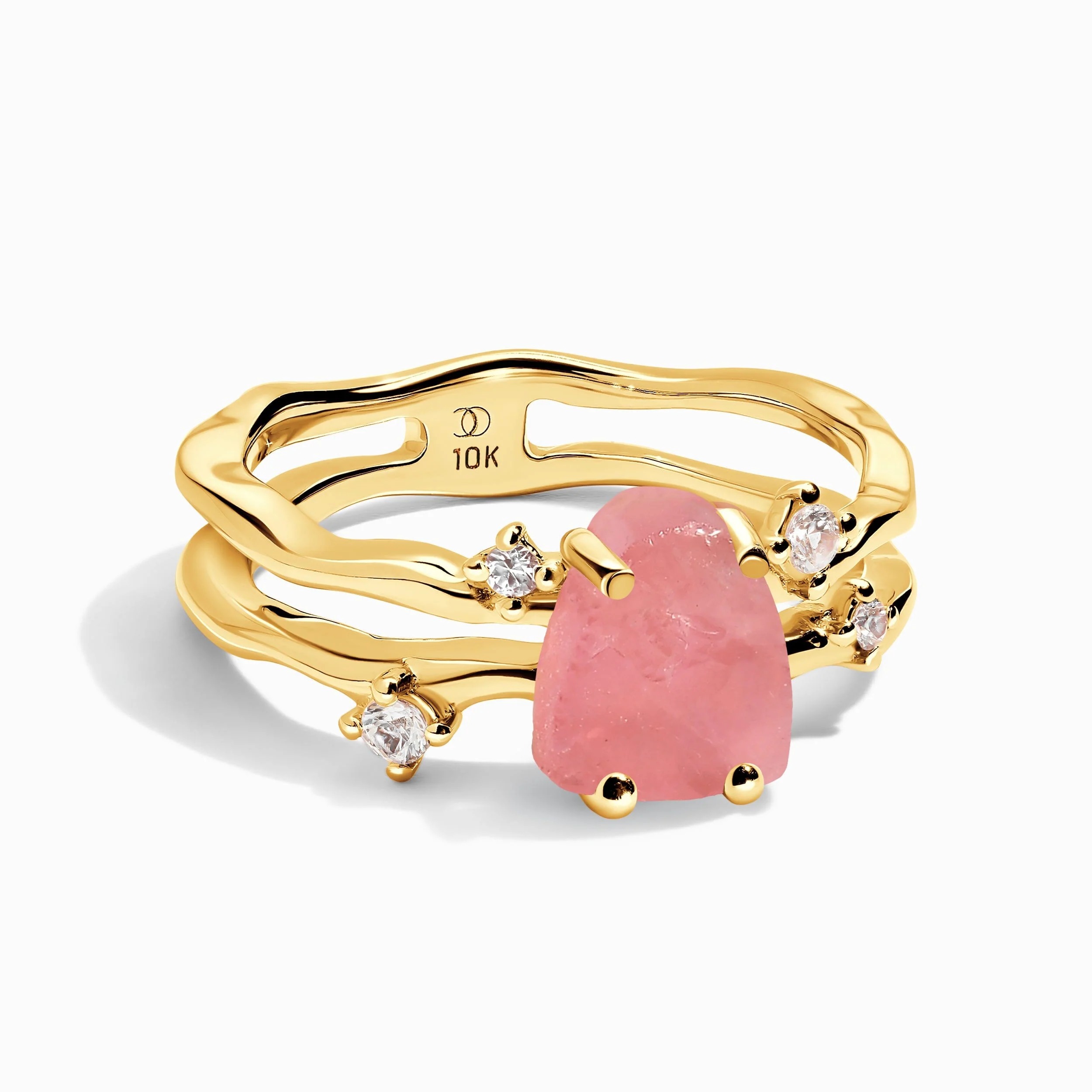 Rose Quartz Ring - Flow - Solid Gold - Image 5