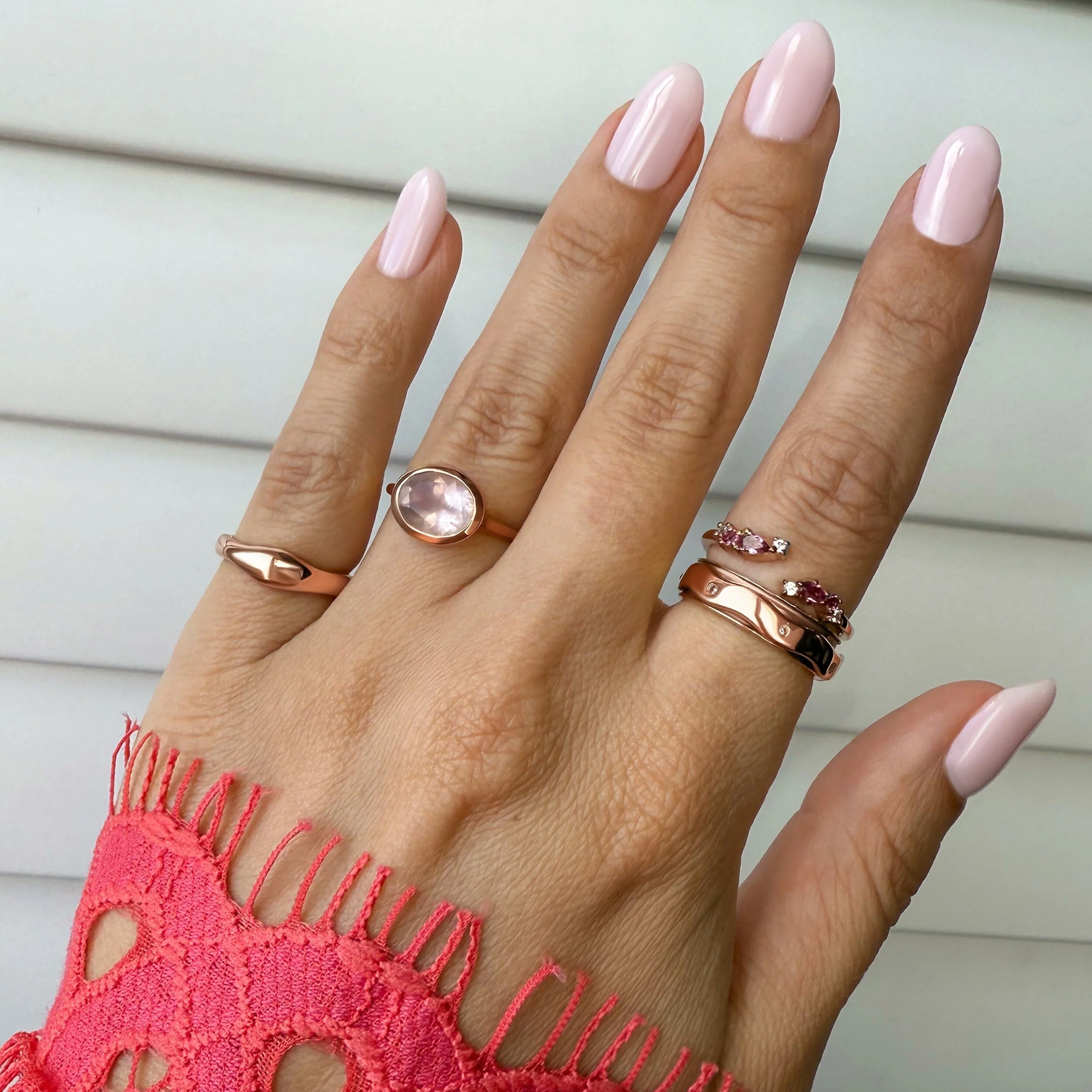 Adjustable Pink Tourmaline Ring Flourish - October Birthstone - Image 15