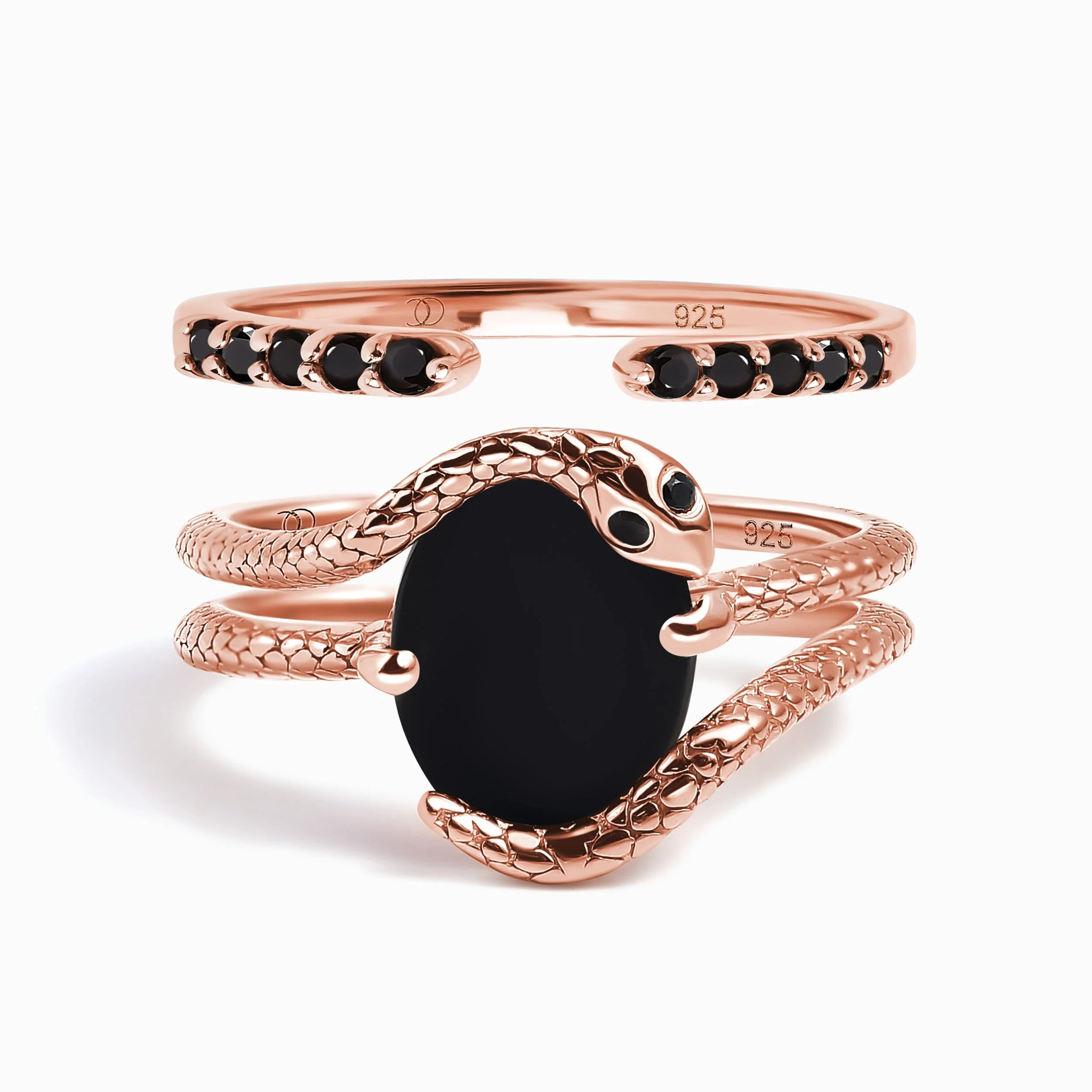 Black Onyx Serpent & Twinkling Rings - Image 4