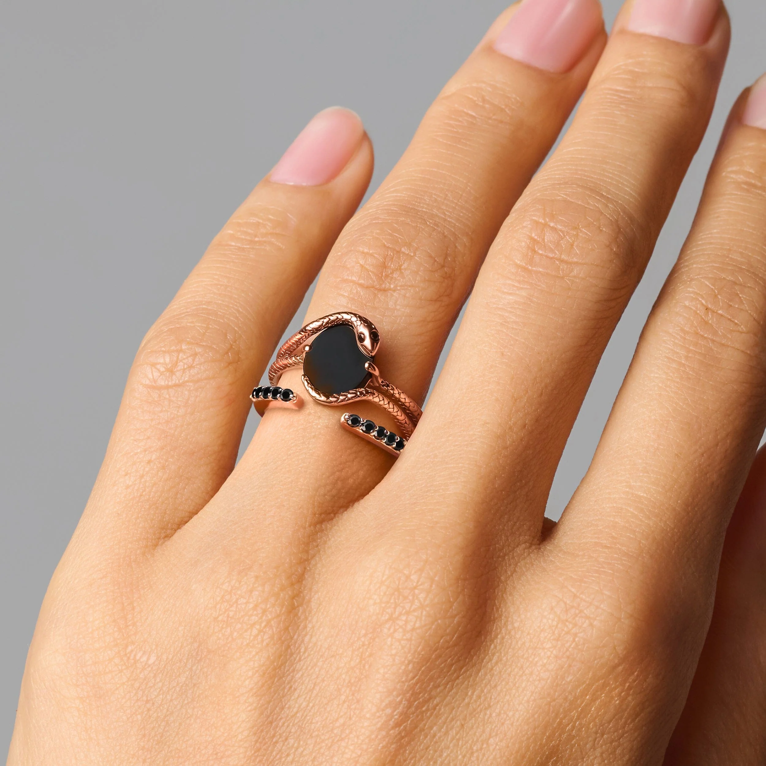 Black Onyx Serpent & Twinkling Rings - Image 5