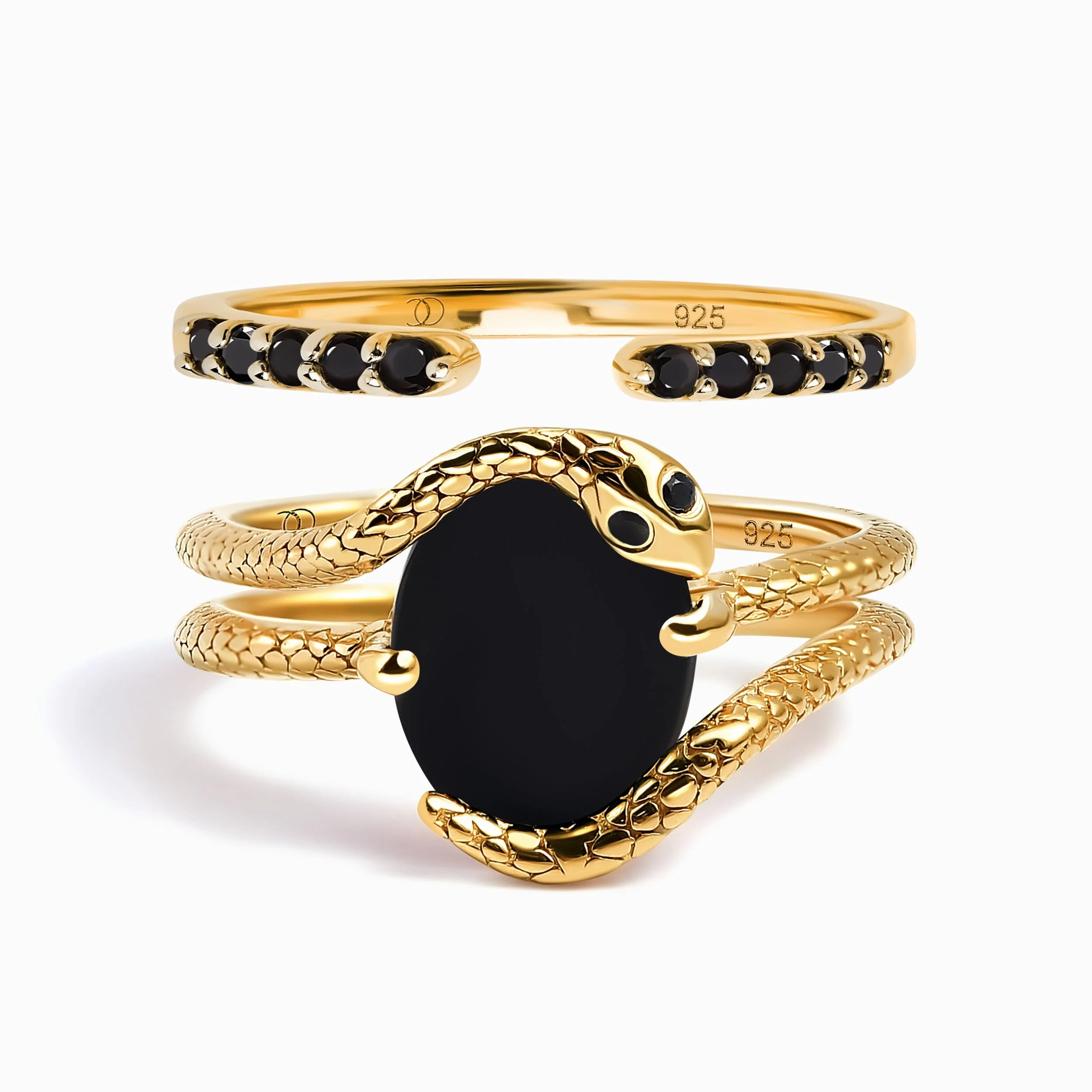 Black Onyx Serpent & Twinkling Rings - Image 7
