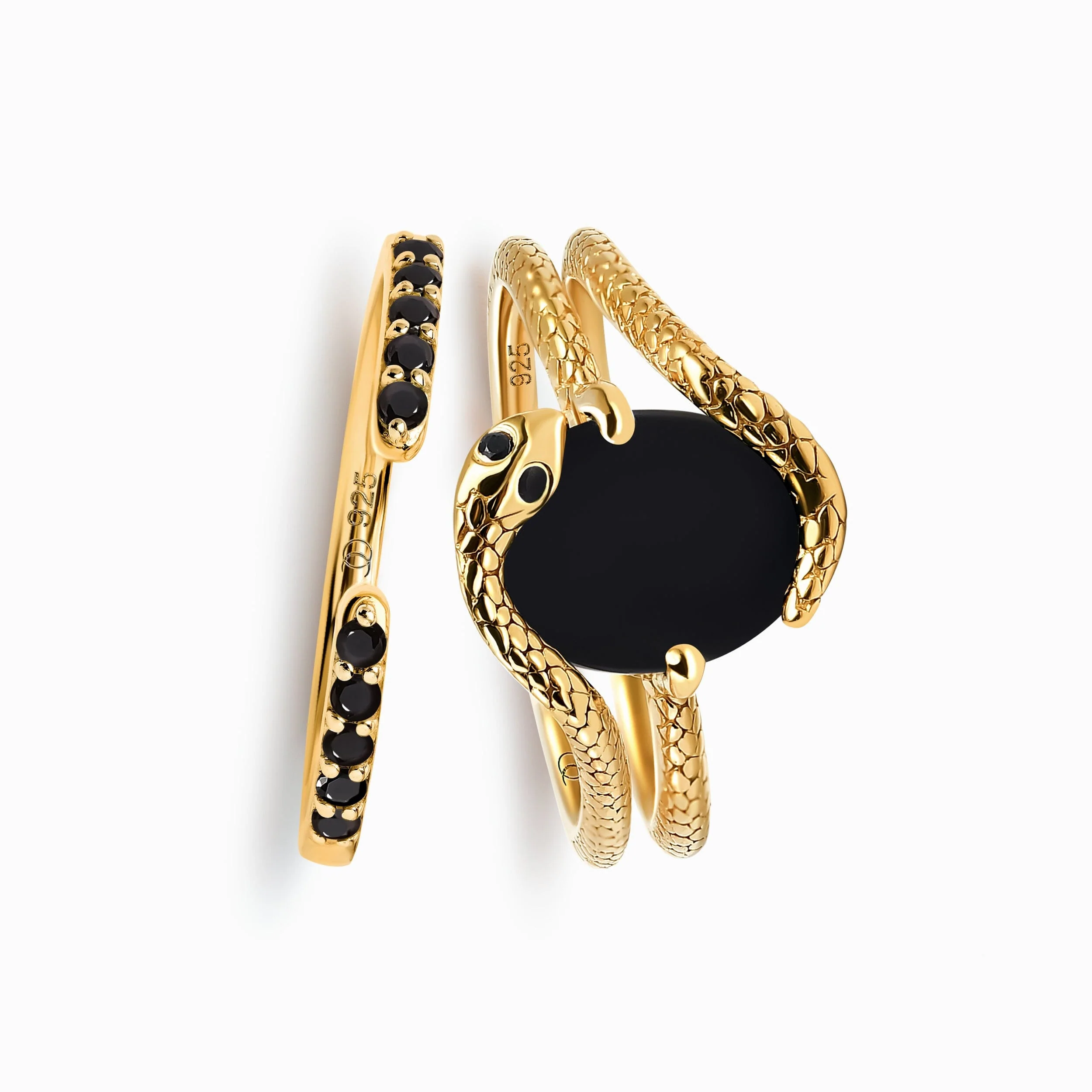 Black Onyx Serpent & Twinkling Rings - Image 9