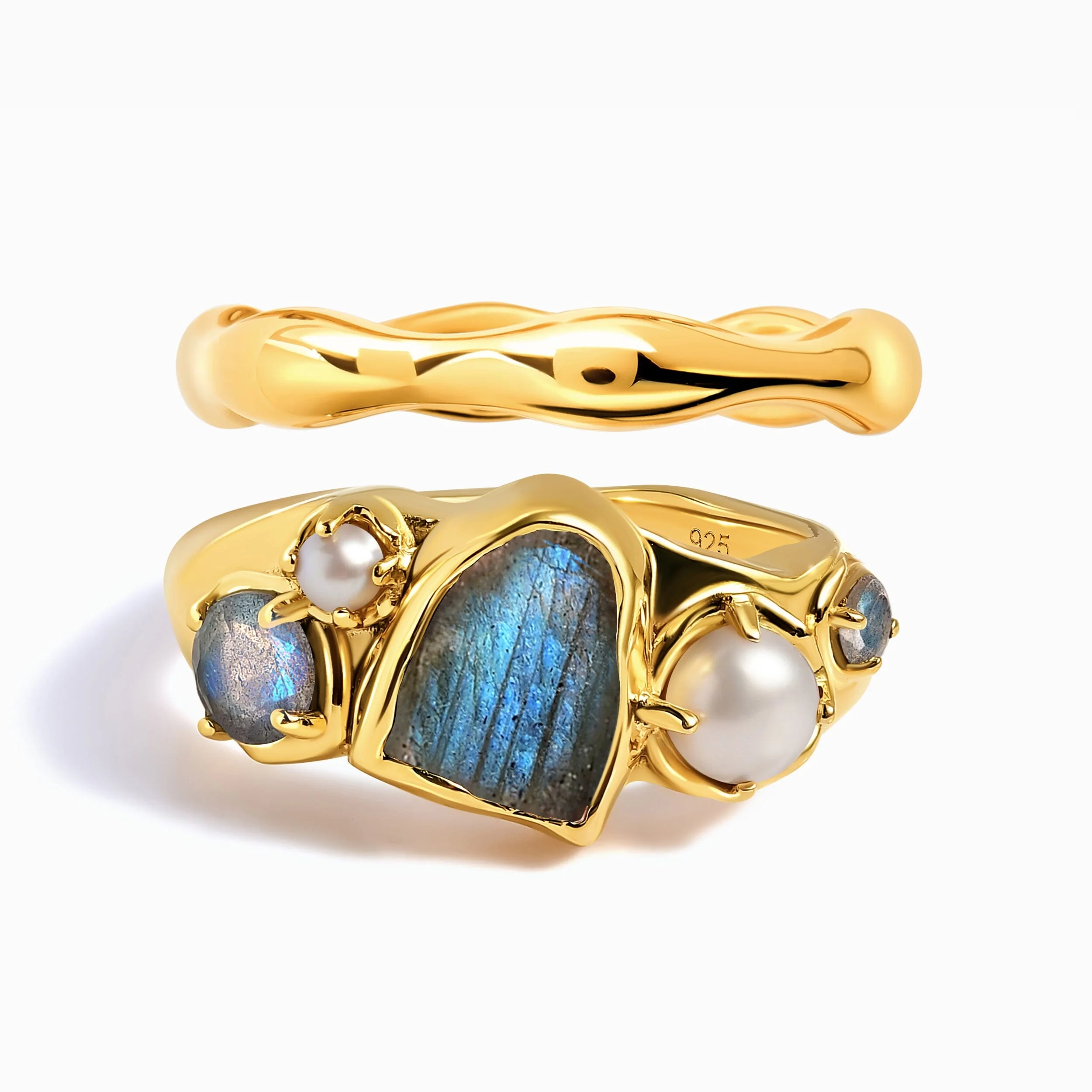 Labradorite Heirloom & Magma Rings - Image 3