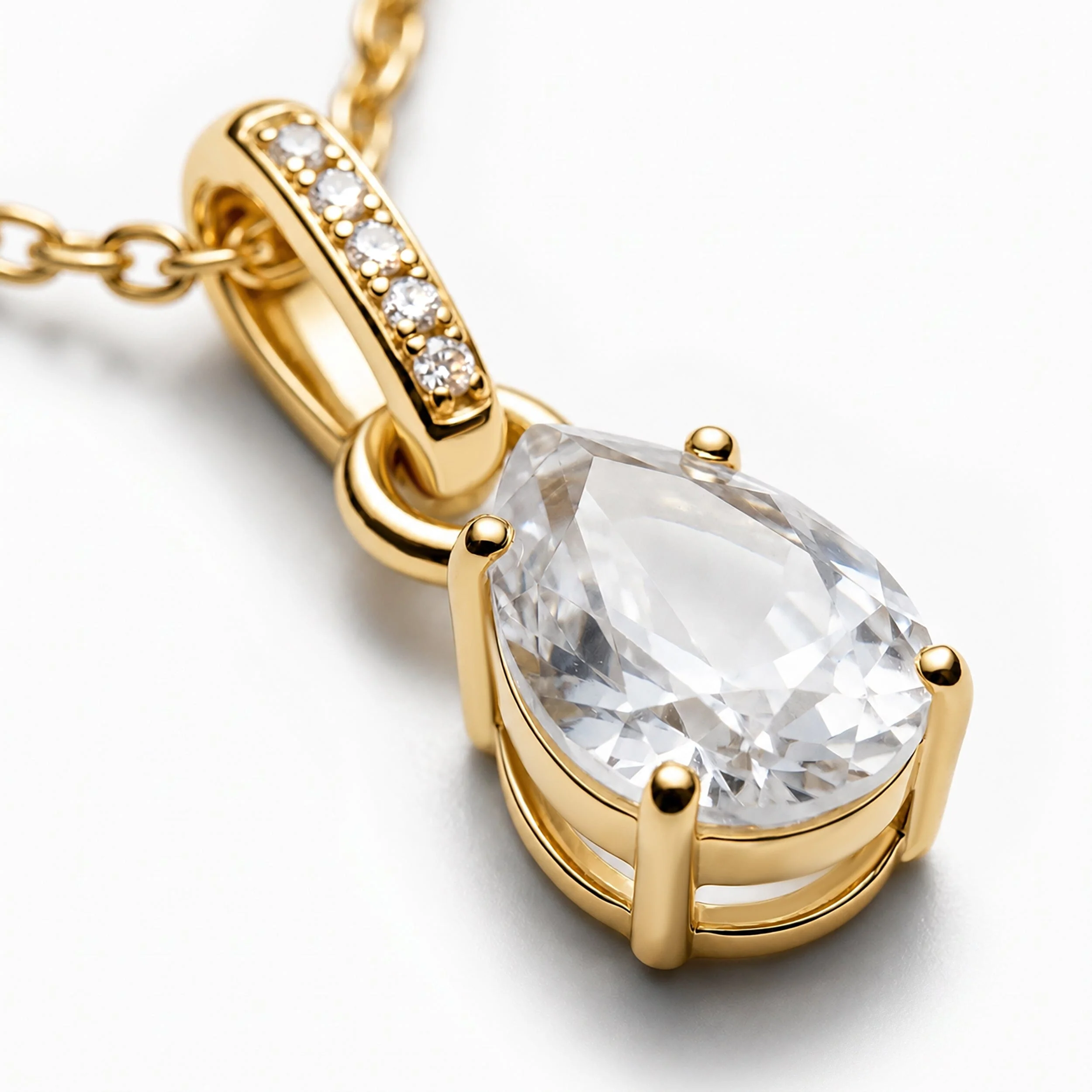 White Topaz Necklace Sway - April Birthstone - Image 19